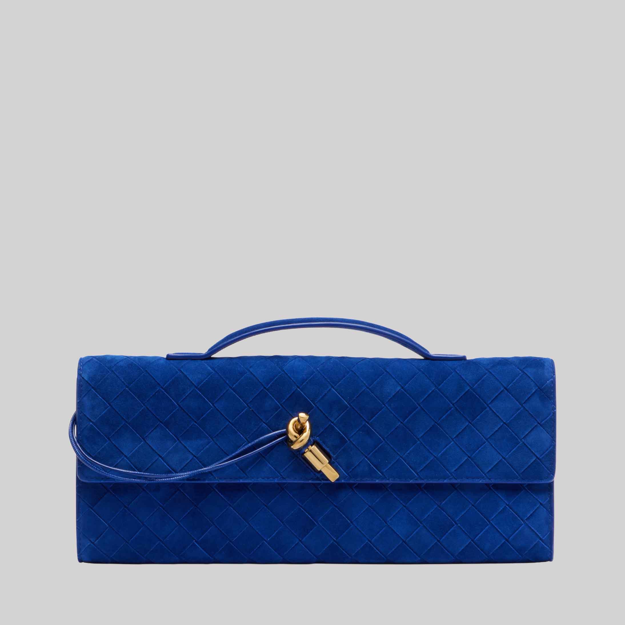 Intrecciato Suede Clutch