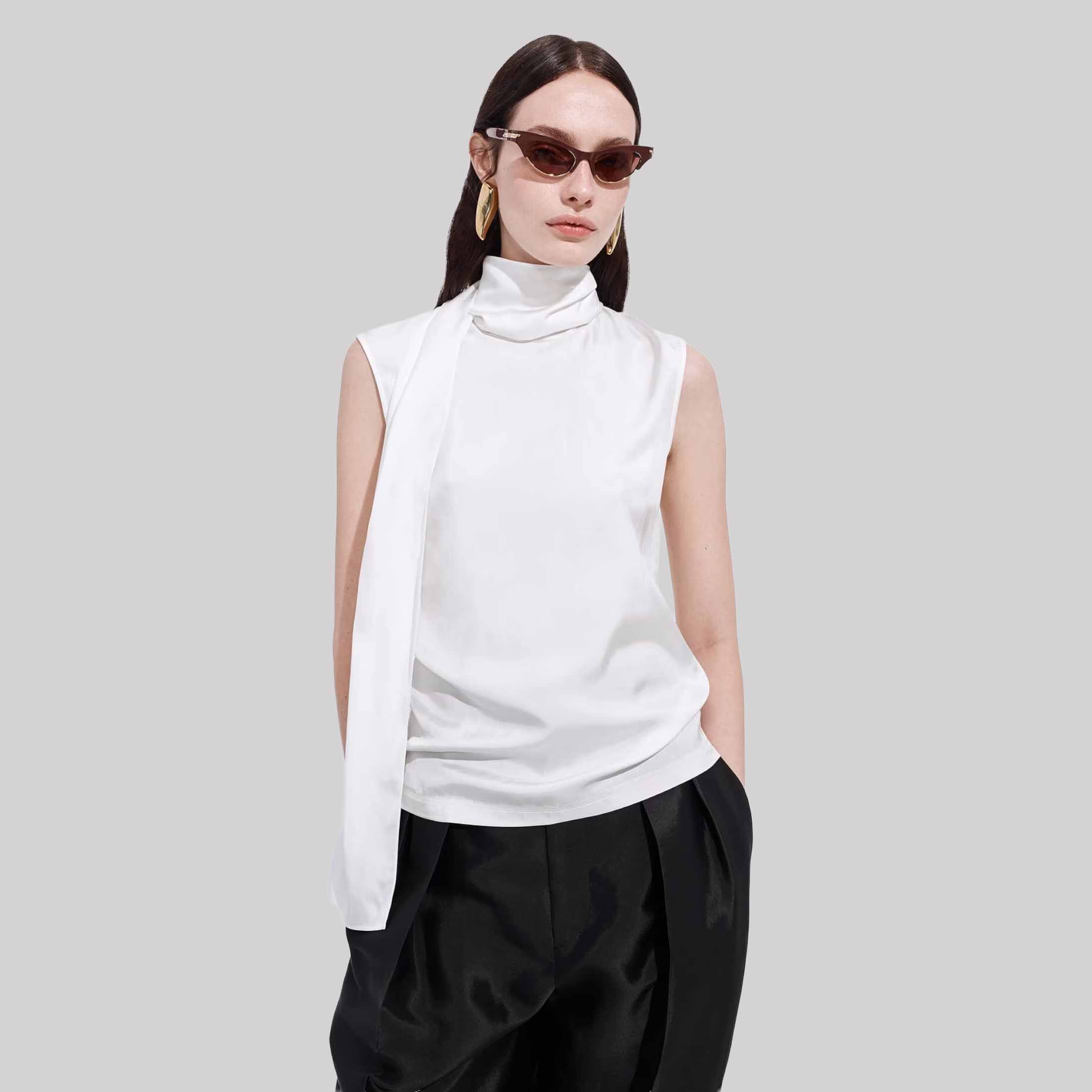 Silk Stretch Satin Top