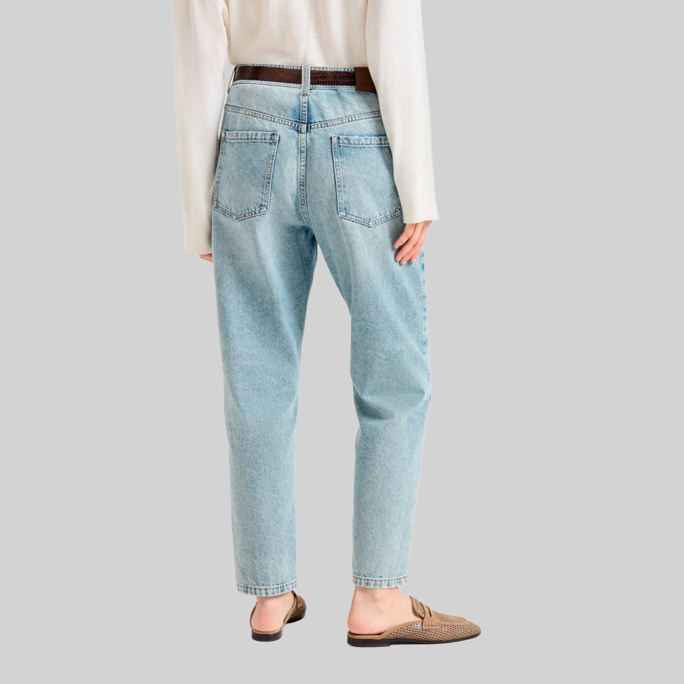Authentic Denim Baggy Tapered Trousers