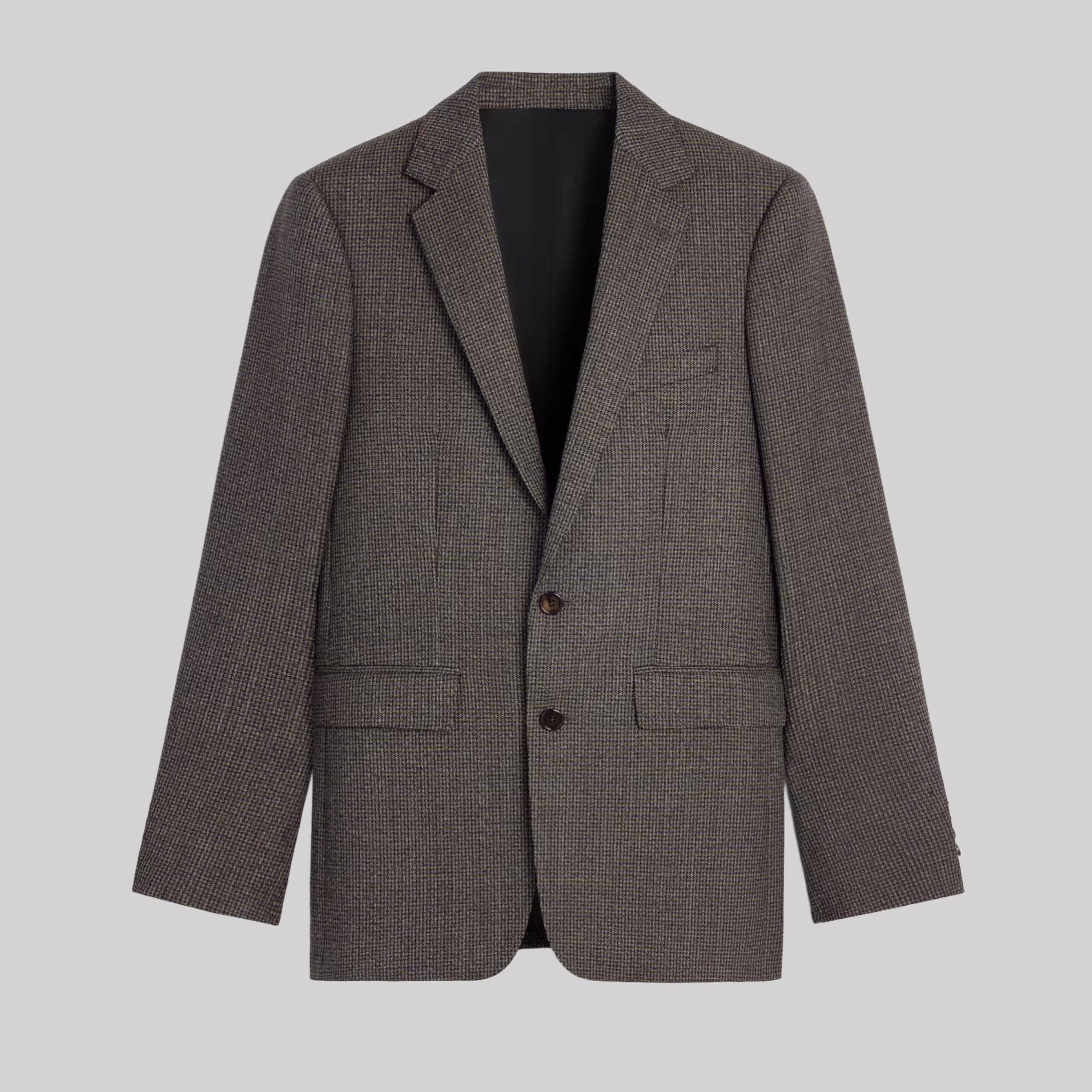 Classic Jacket In Micro Houndstooth Wool