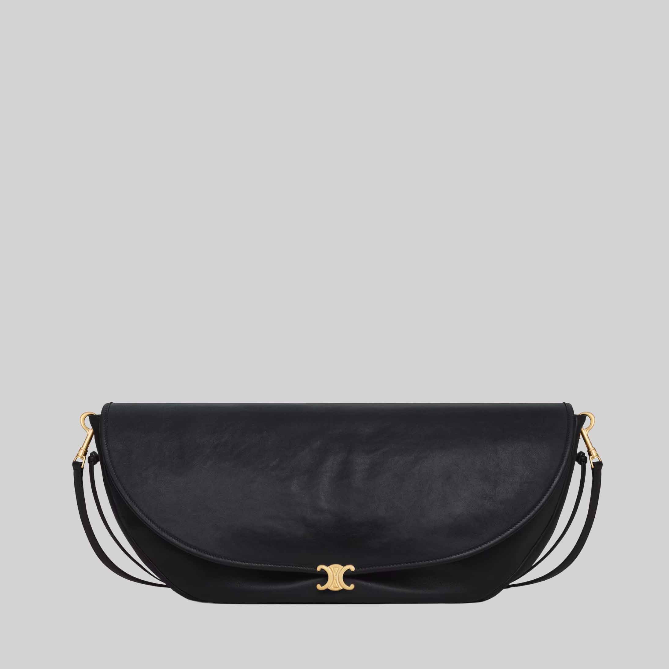 Halfmoon Soft Triomphe Bag In Supple Shiny Lambskin
