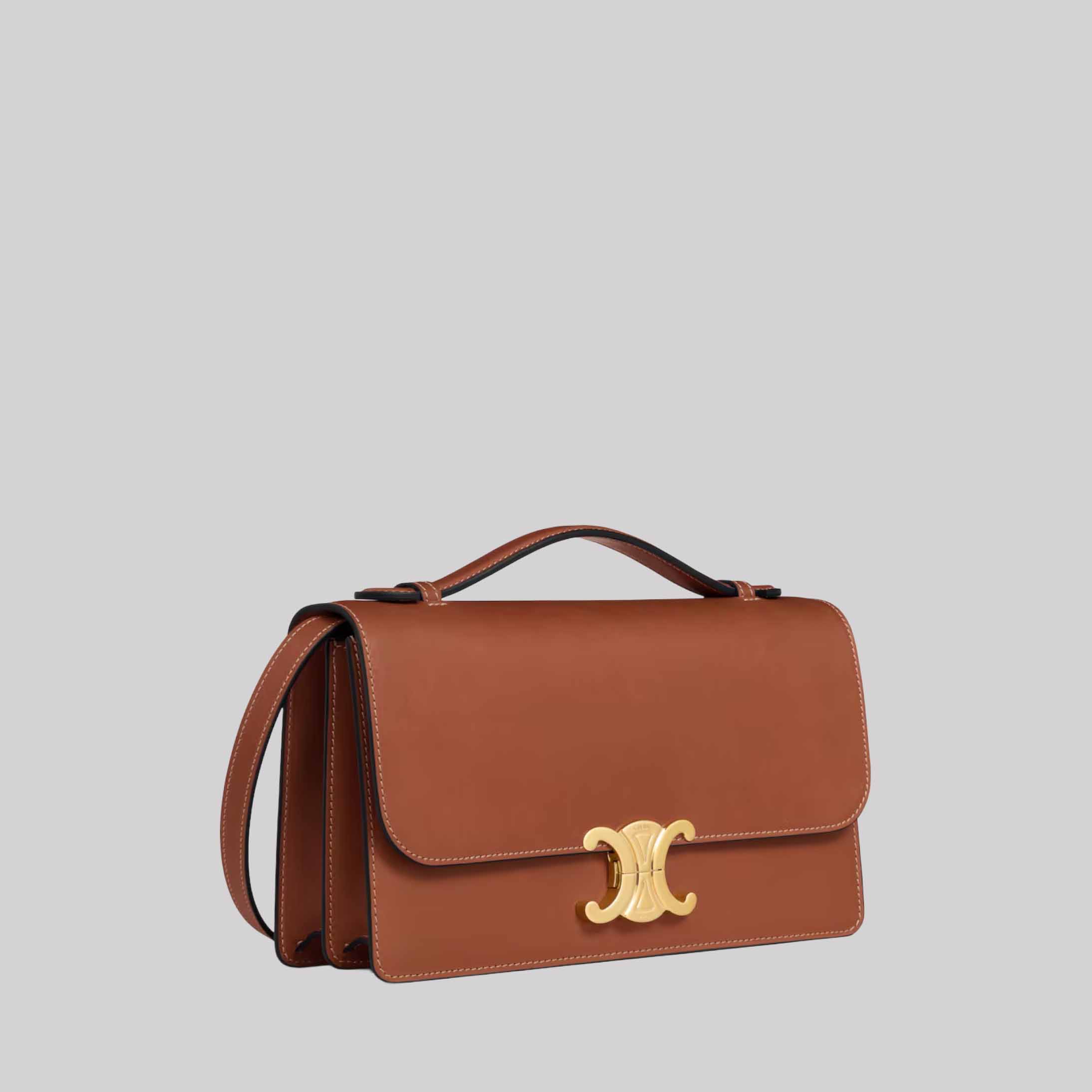 Medium Triomphe Folio In Natural Calfskin