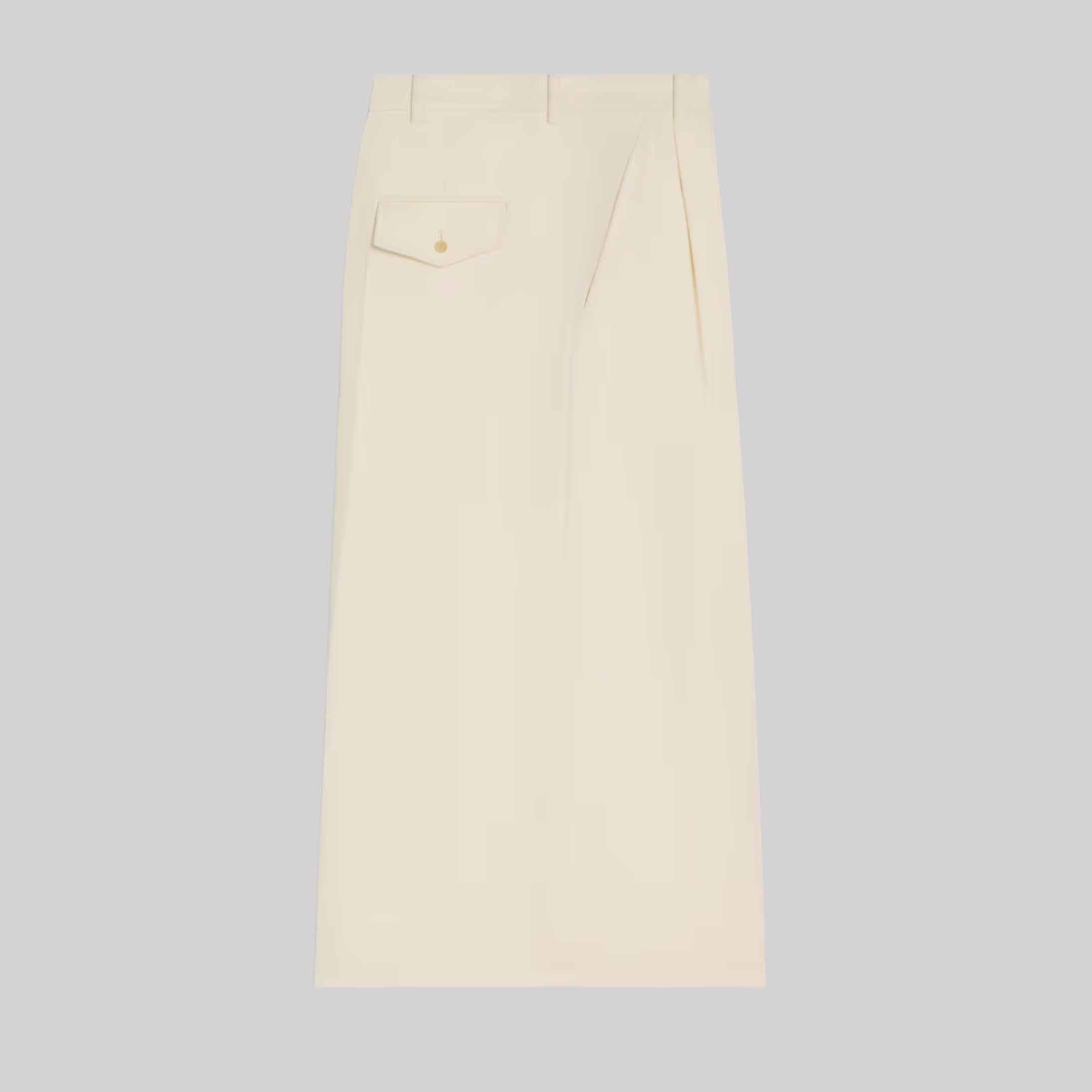 Montauk Cropped Trousers In Diagonal Wool
