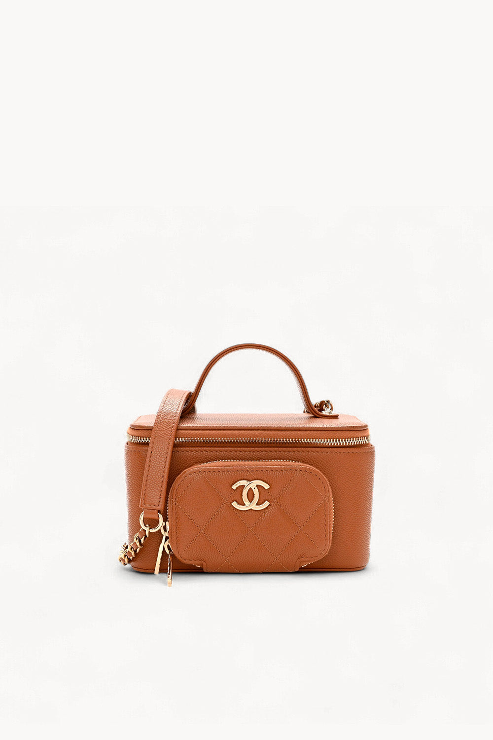 Caviar Quilted Top Handle Pocket Vanity Case