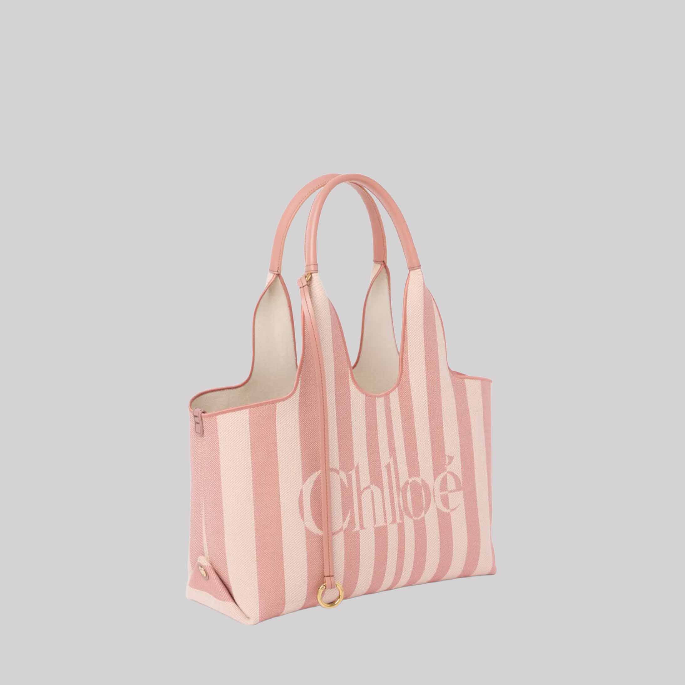 Chloé Stripy East-West Tote Bag In Jacquard