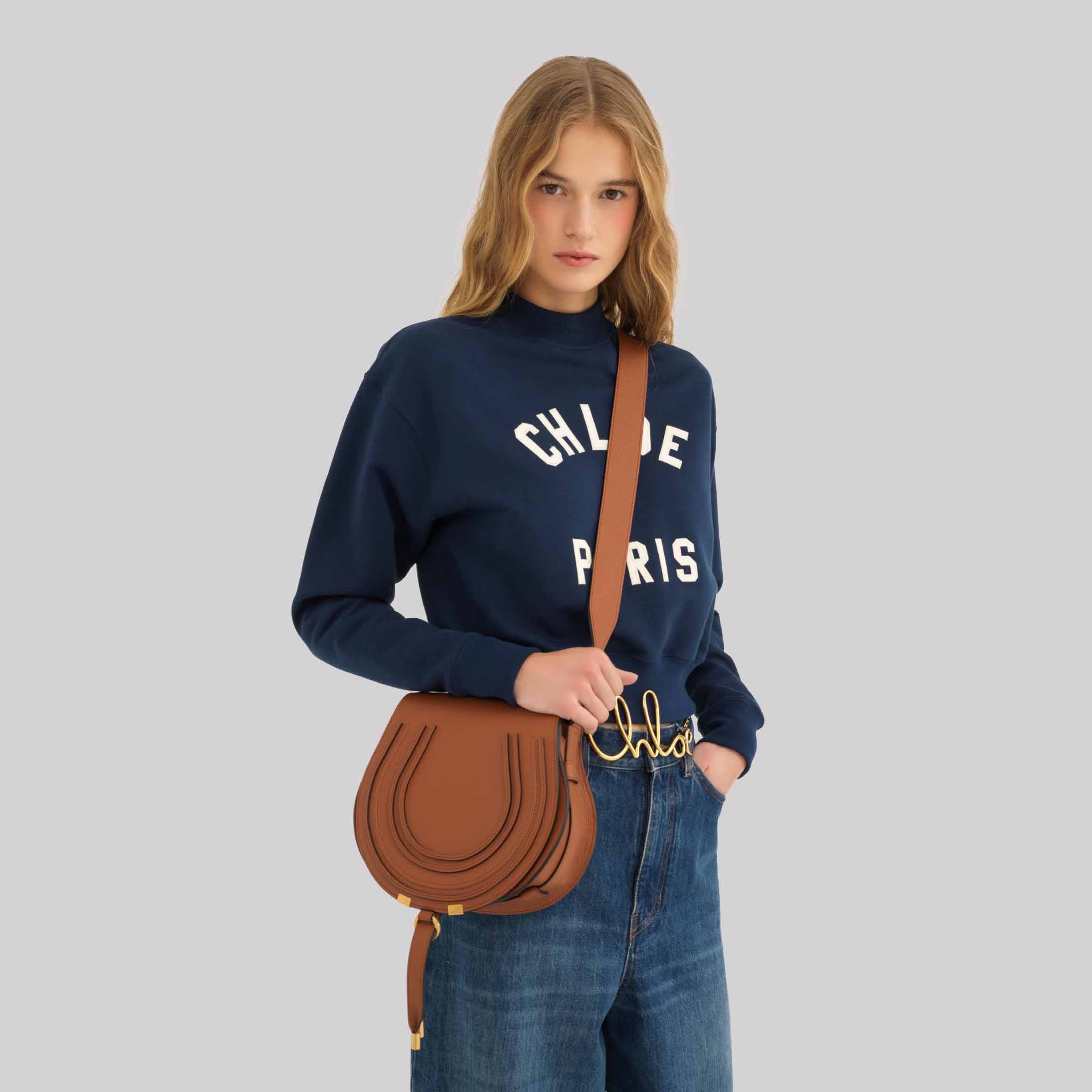 Marcie Saddle Bag In Grained Leather