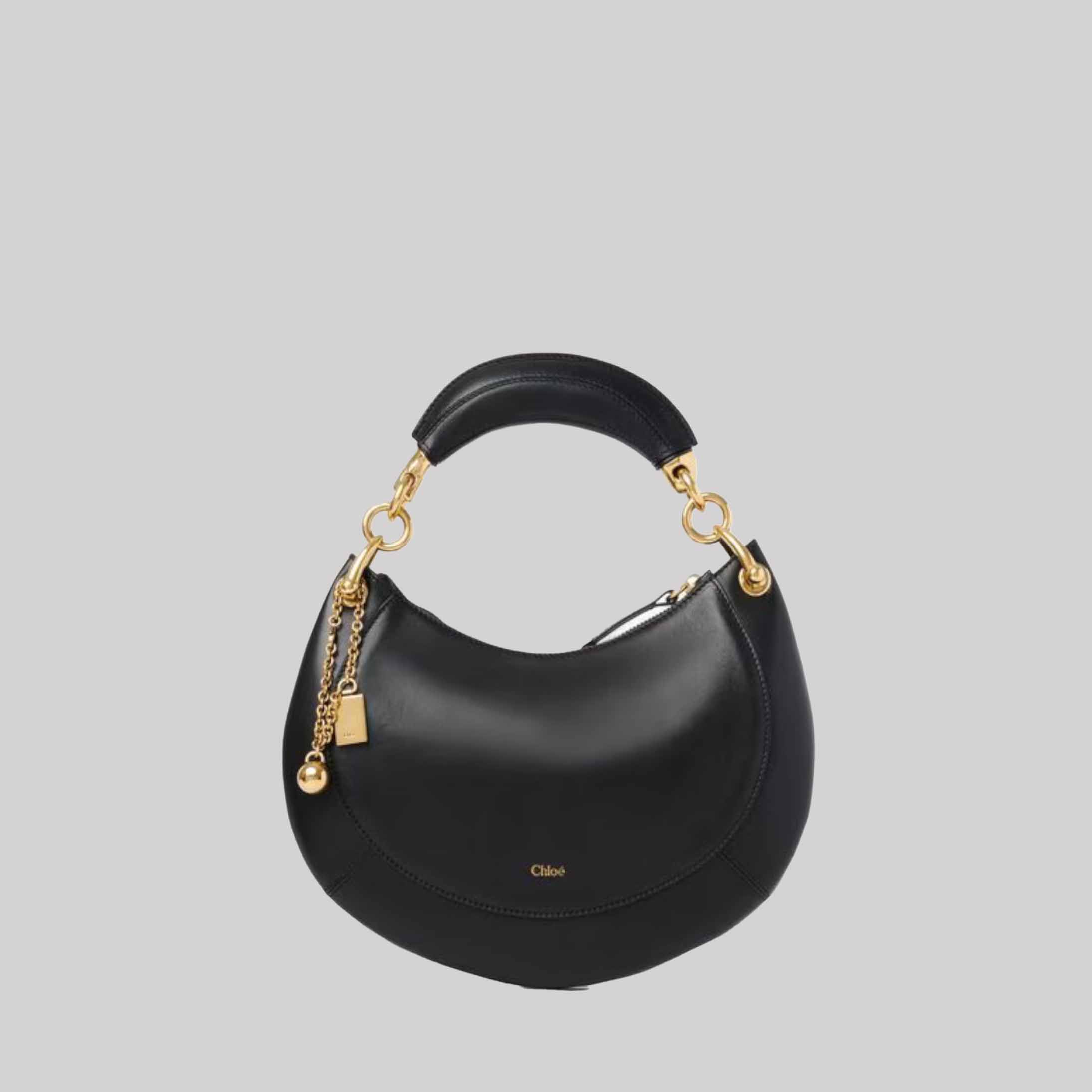 Small Chloé Banana Zipped Hobo In Soft Leather