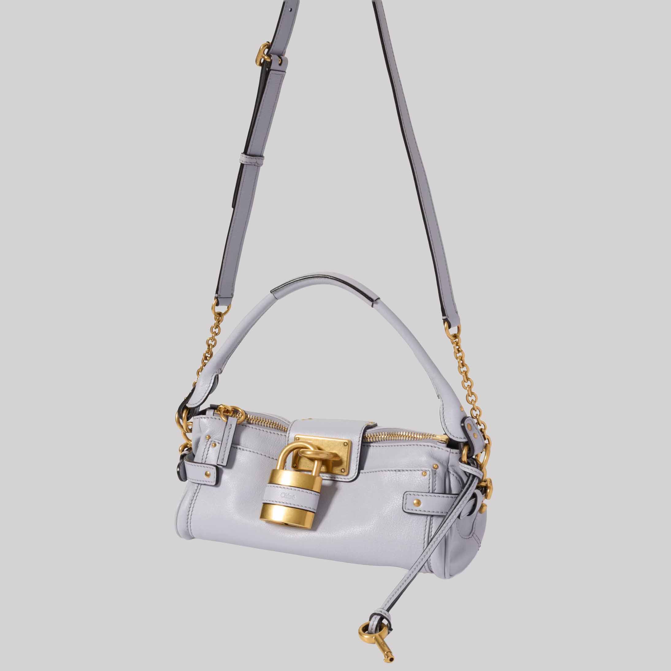 Small Paddington Bag With Strap In Grained Leather