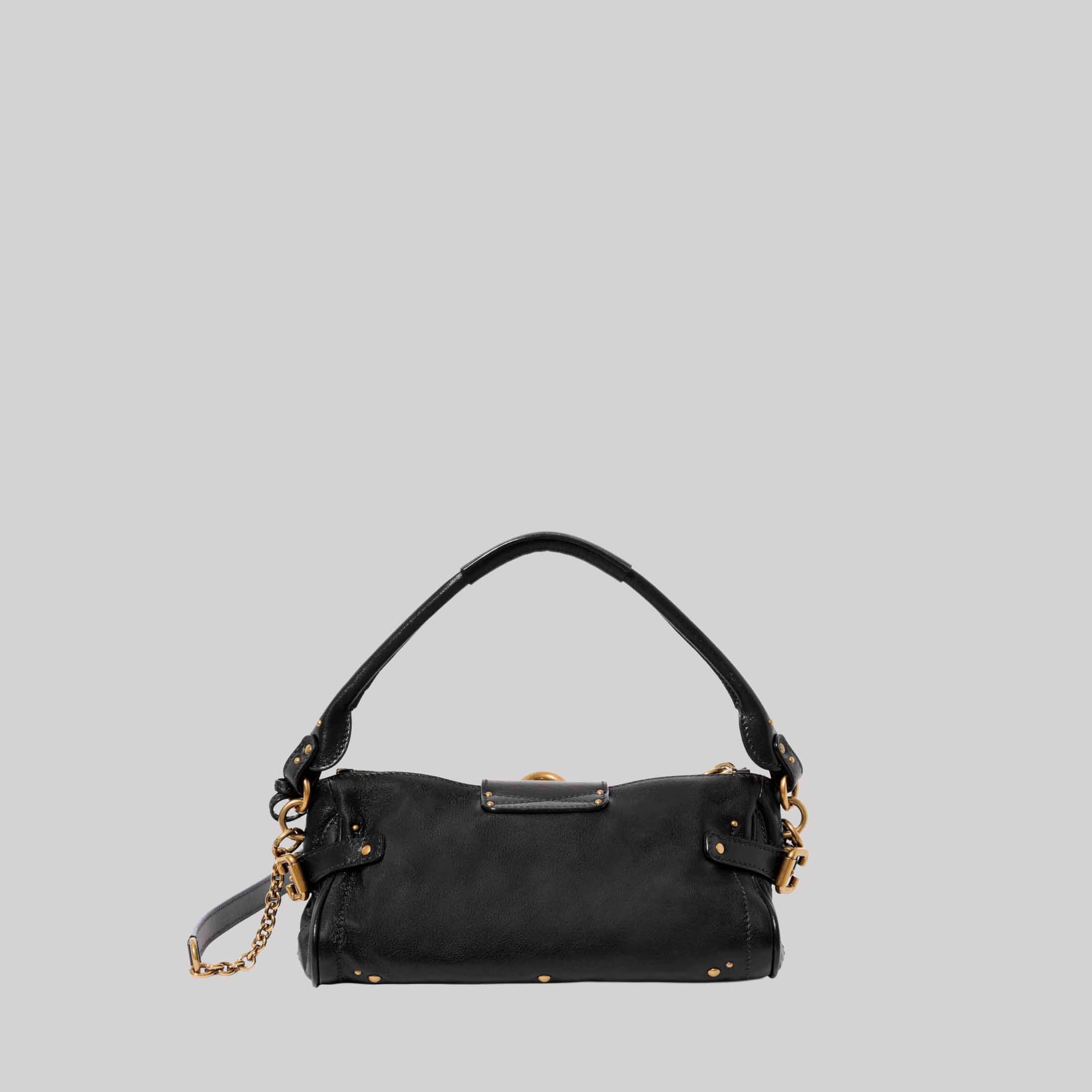 Small Paddington Bag With Strap In Grained Leather