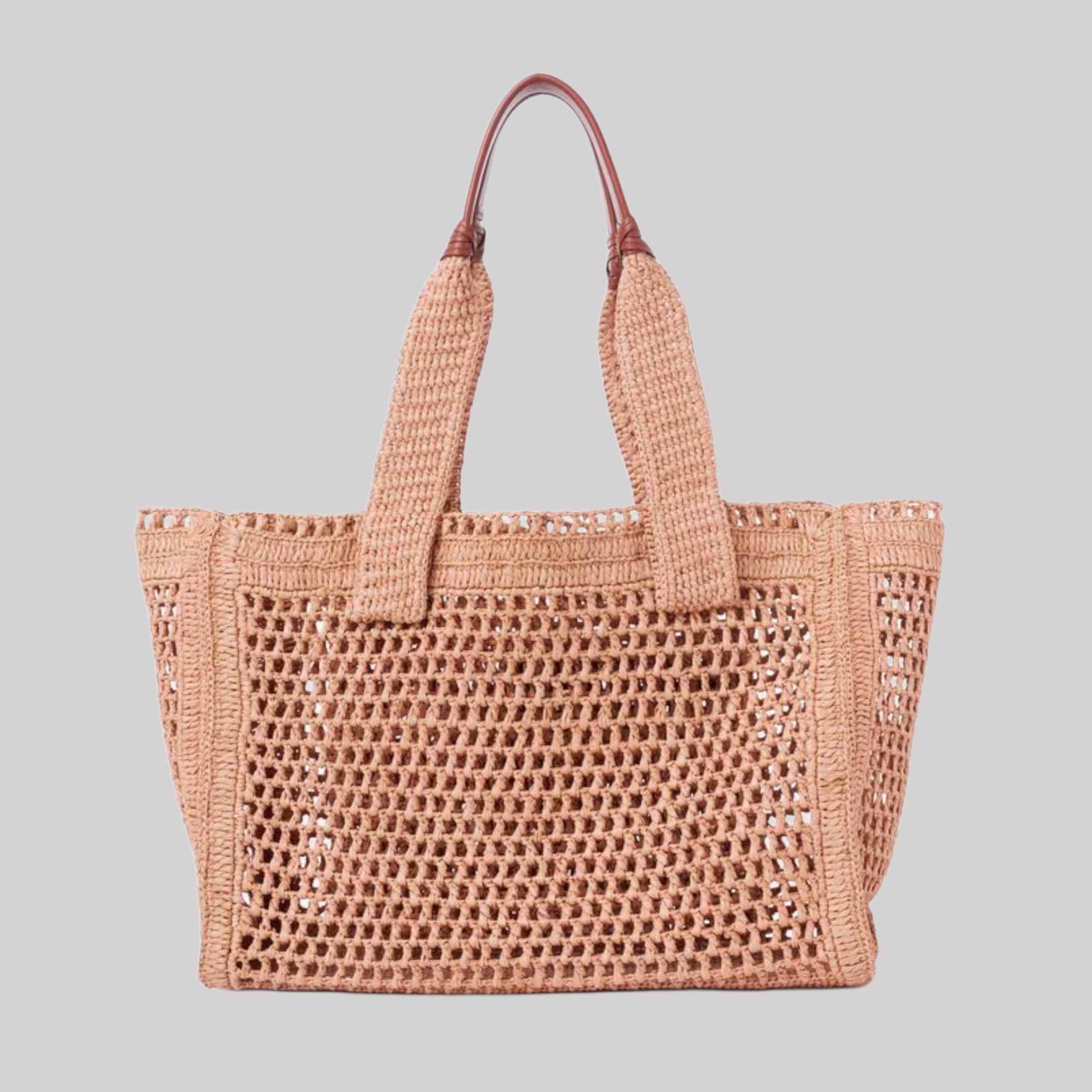Summer Banana East-West Tote Bag In Raffia