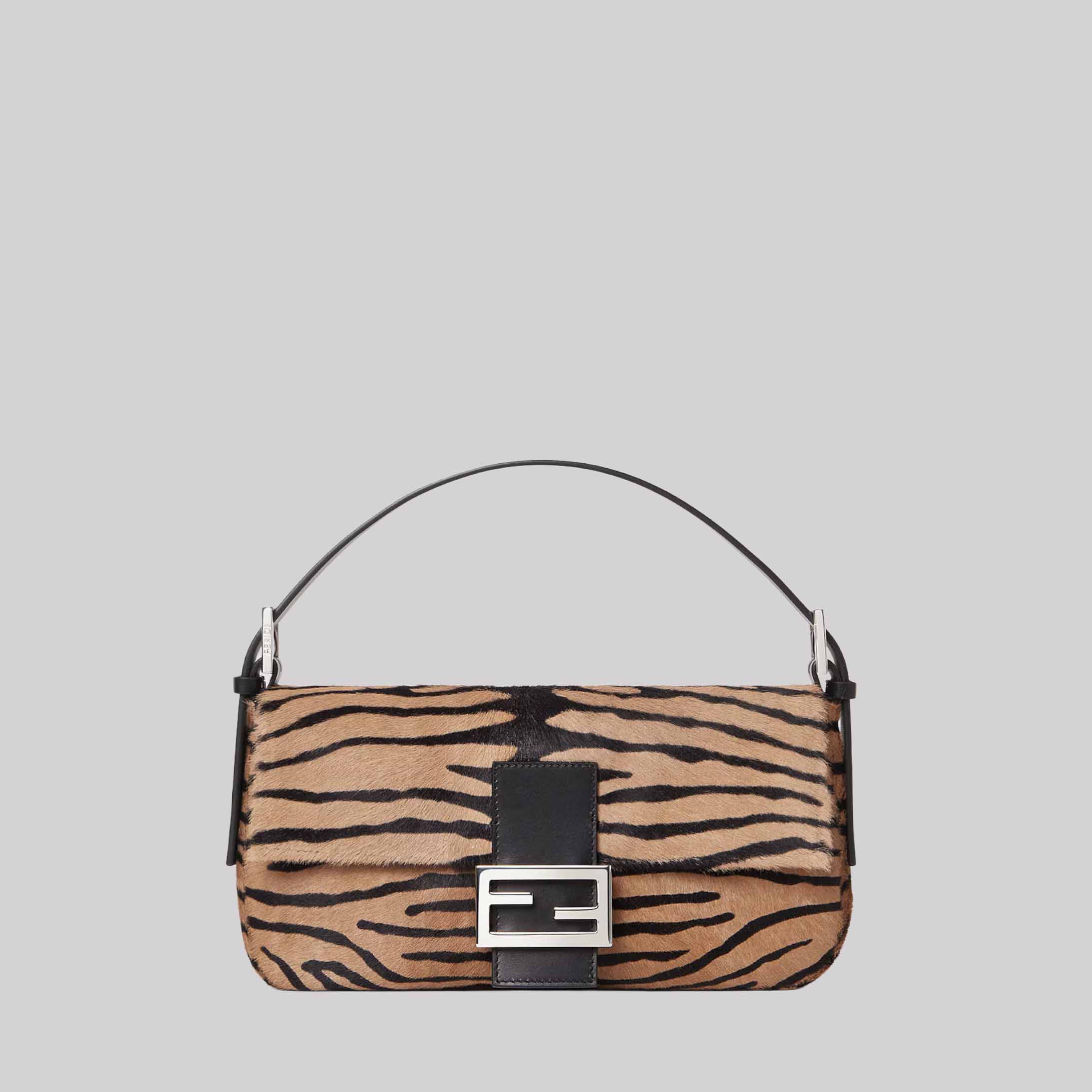 Baguette® 26424 Tiger-Print Pony-Effect Leather Re Edition Bag