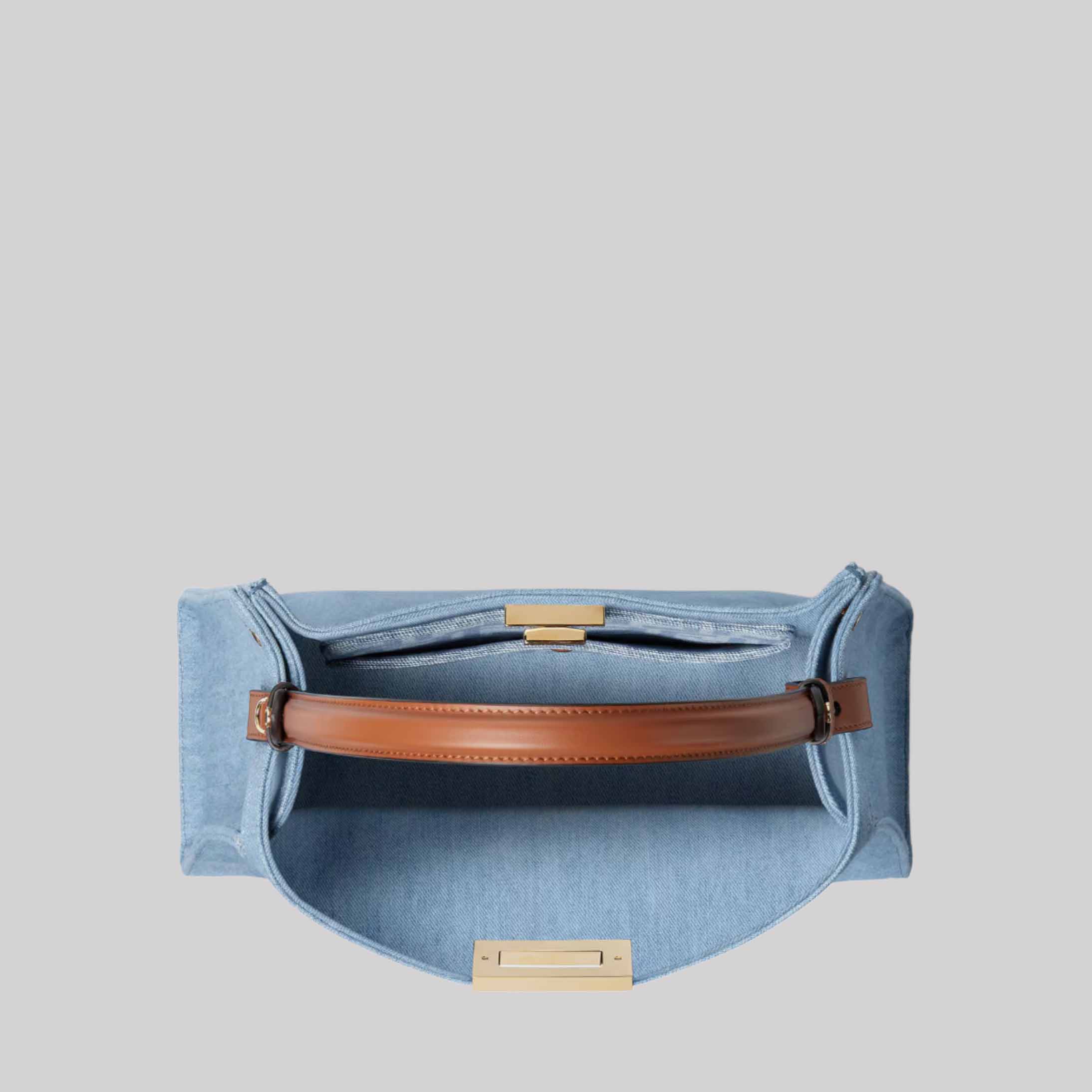 Fendi Way Medium Light Blue Denim Bag
