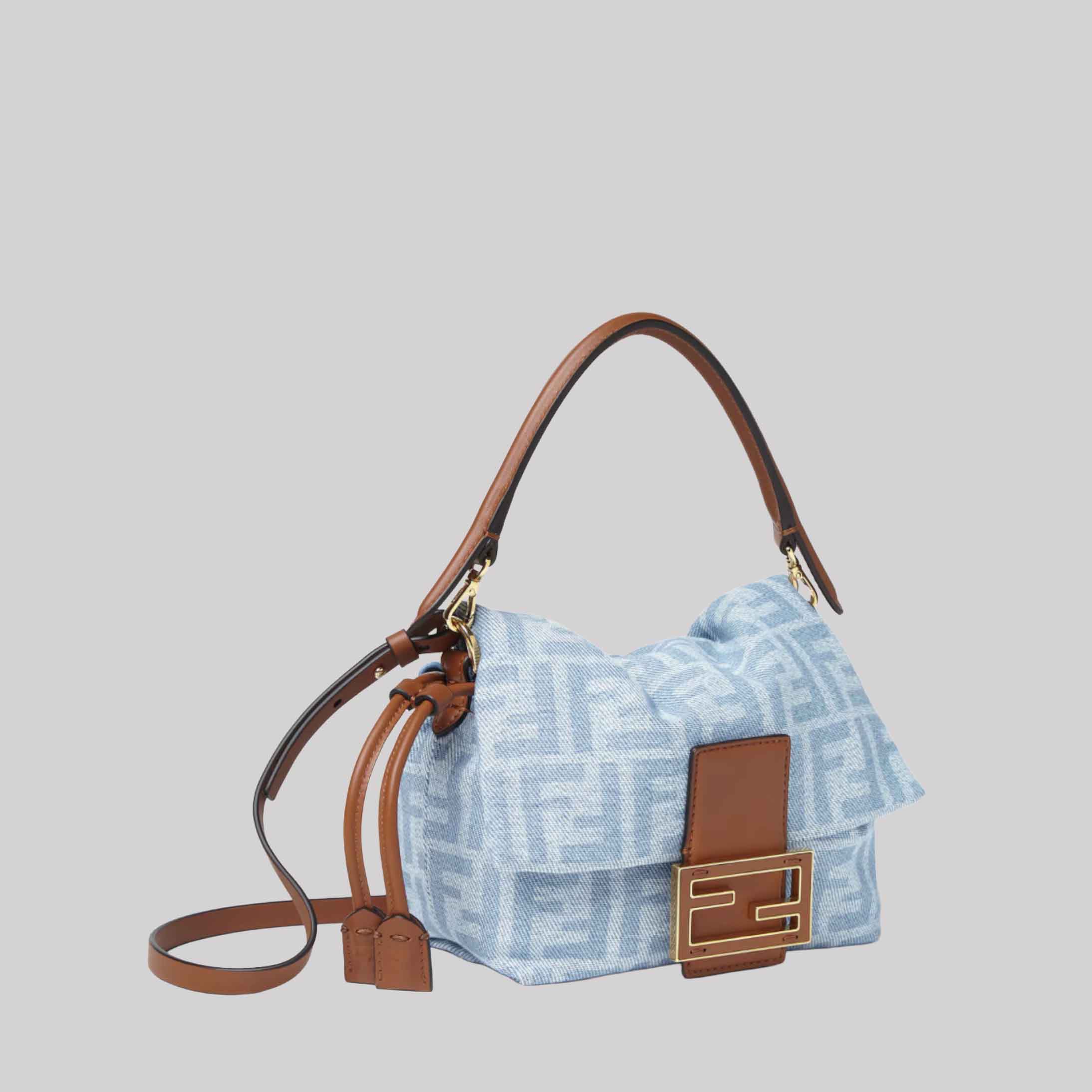 Mamma Baguette Small Light Blue FF Denim