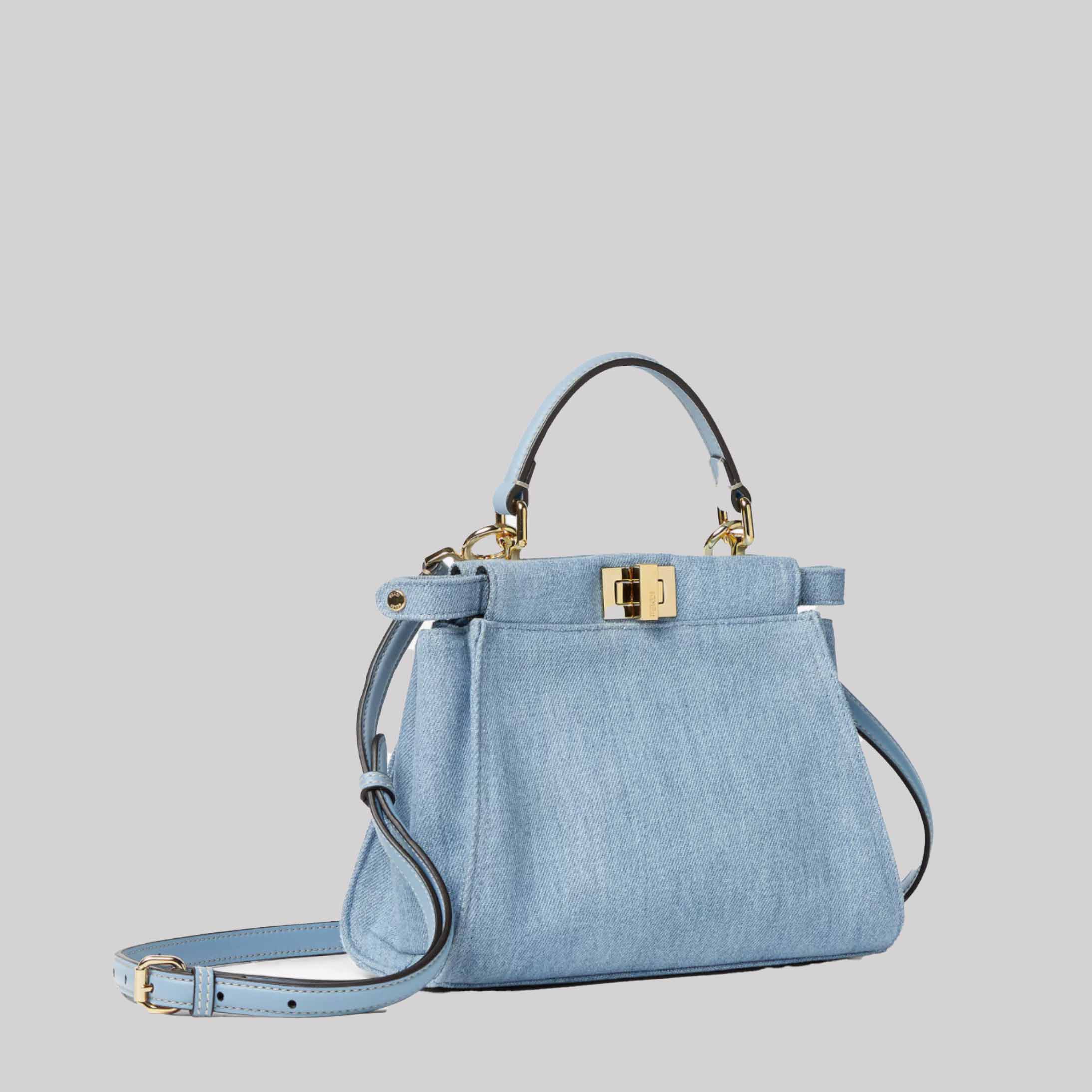 Peekaboo Mini Light Blue Denim Bag