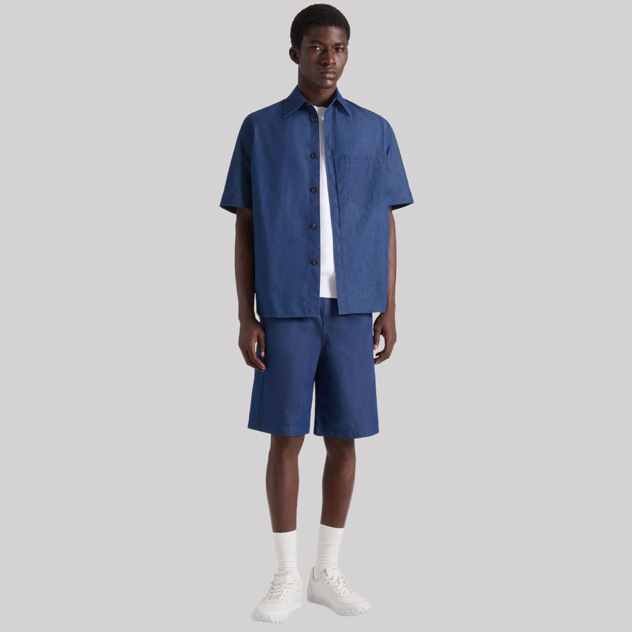 New Couture Seam Shirt In Indigo Blue Denim Givenchy Stamp