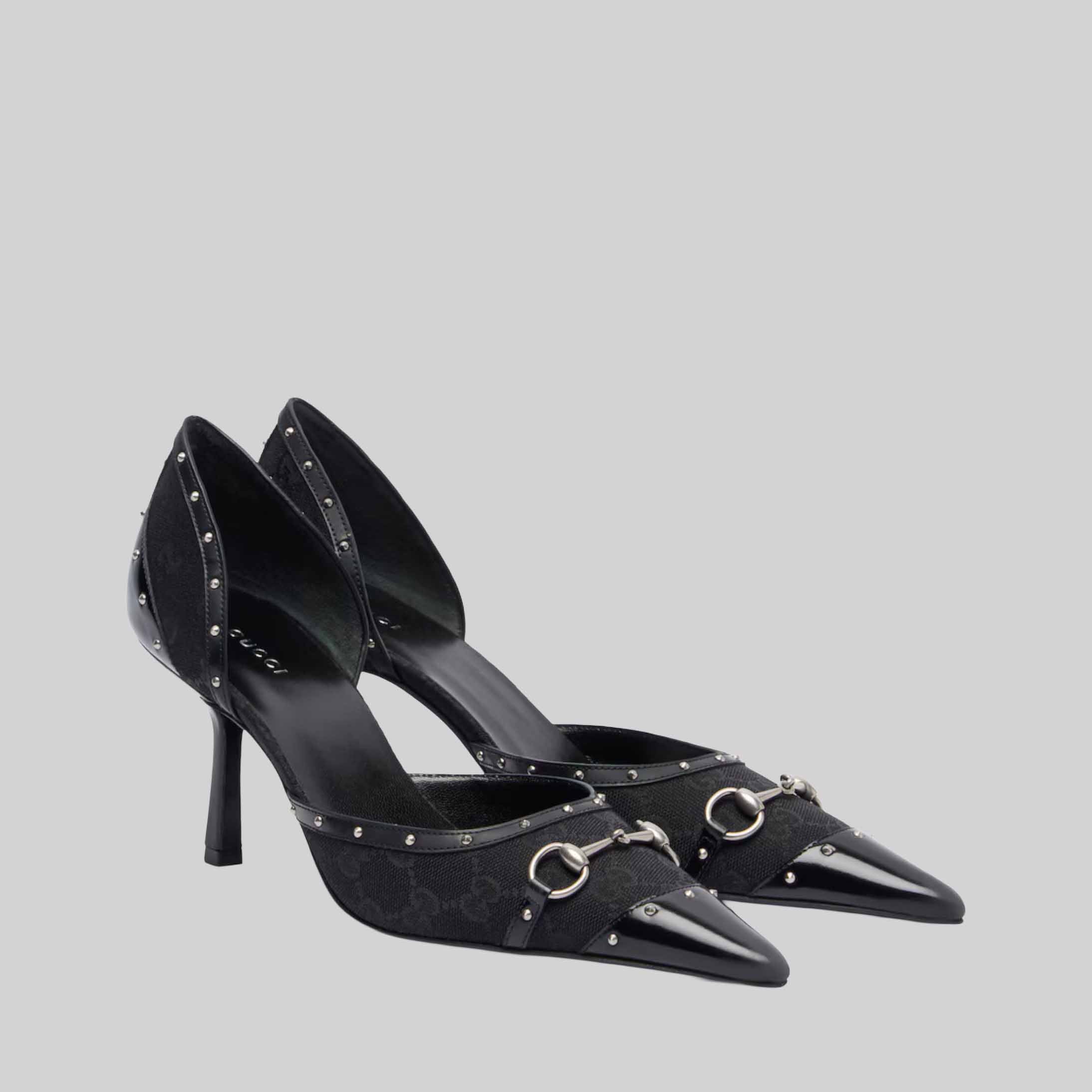 Savoy Horsebit GG Canvas Pumps