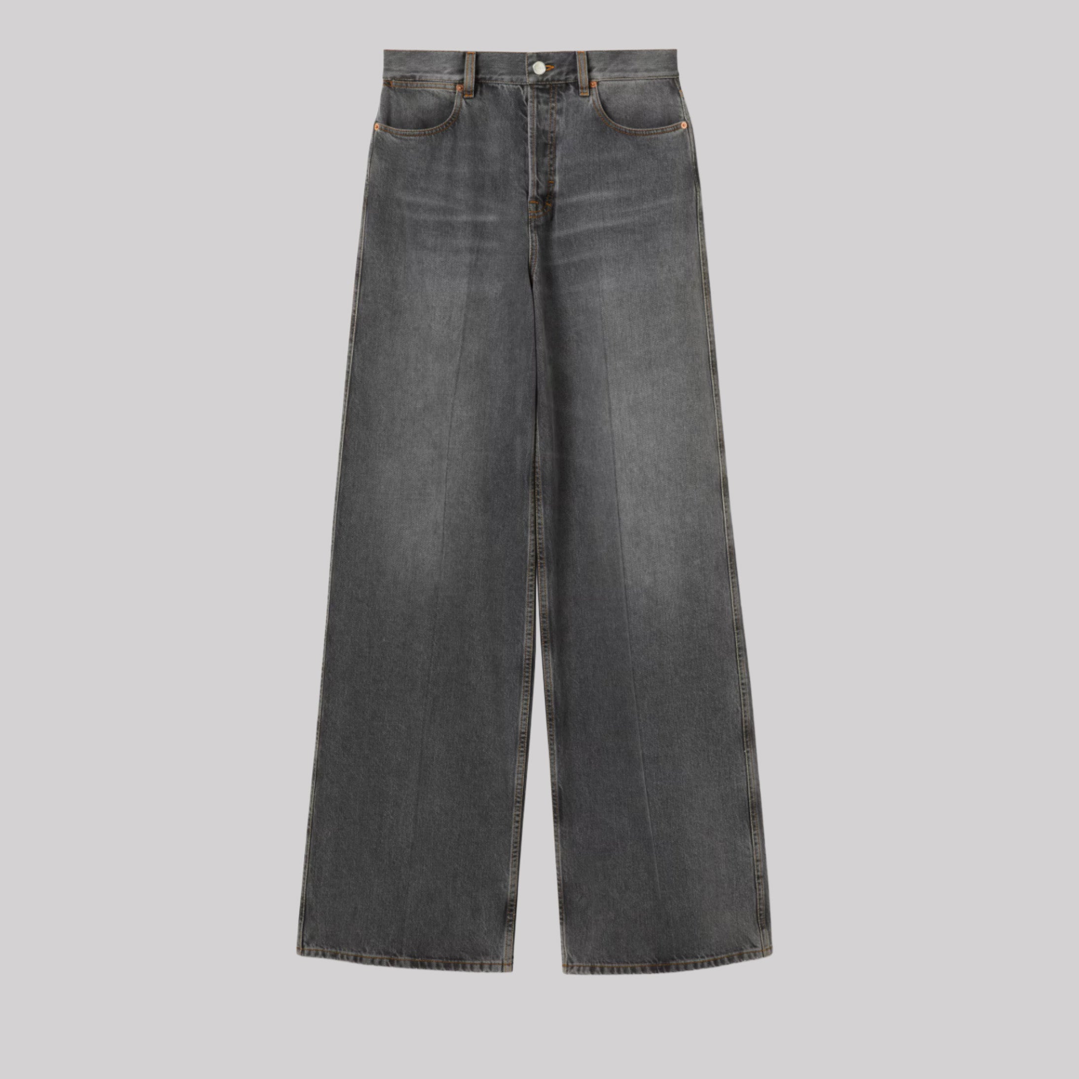 Wide Leg Denim Trousers
