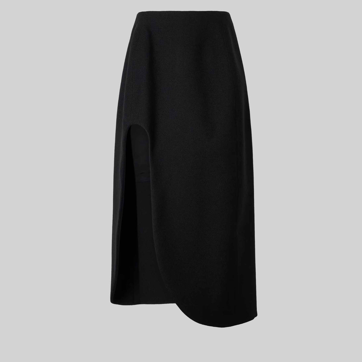 Wool Cut-Out Midi Skirt