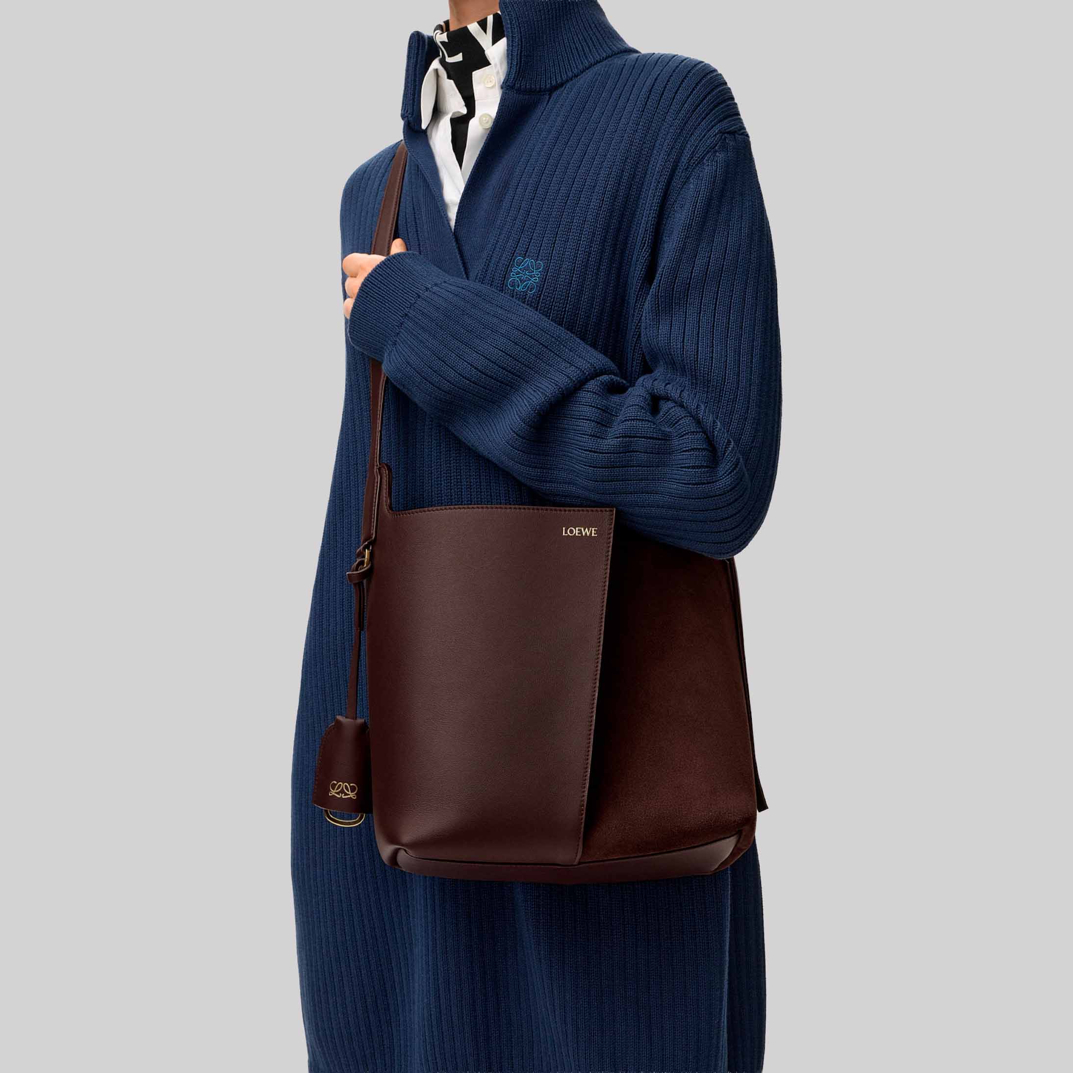Medium Bilbao Bucket In Soft Calfskin And Suede