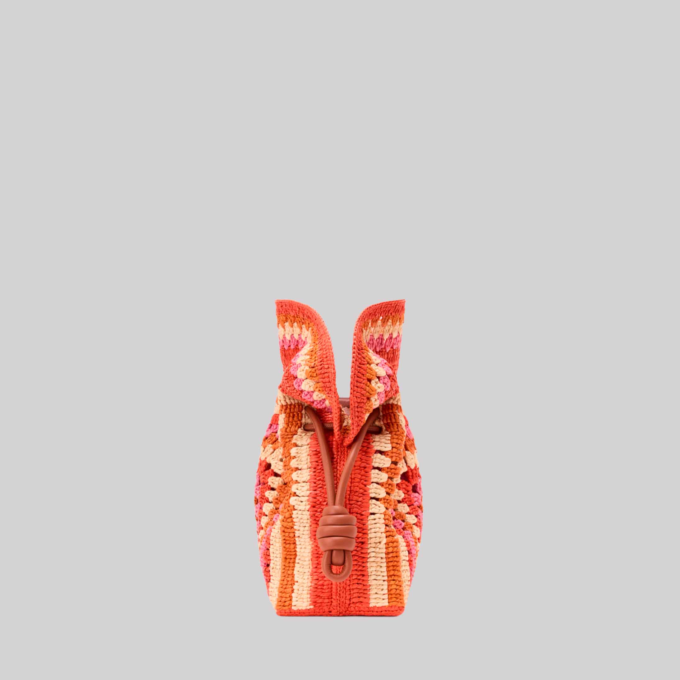 Medium Flamenco Clutch In Raffia And Calfskin