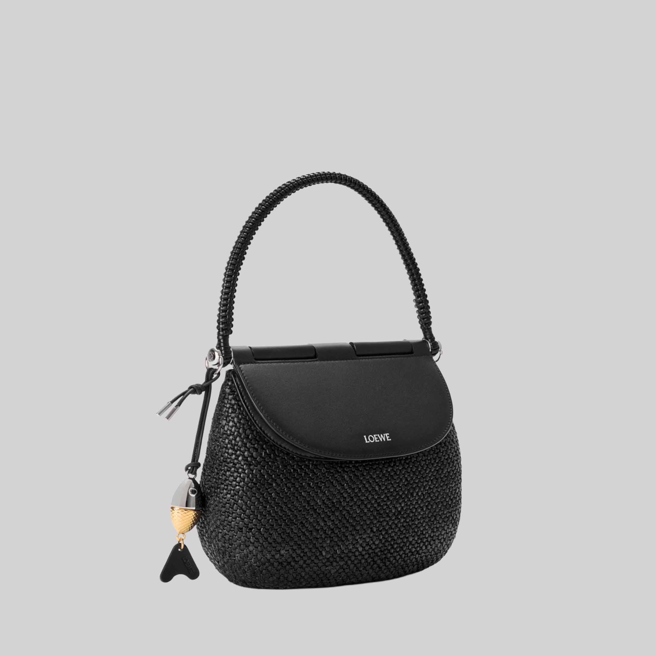 Medium Pescador Bag In Raffia And Calfskin