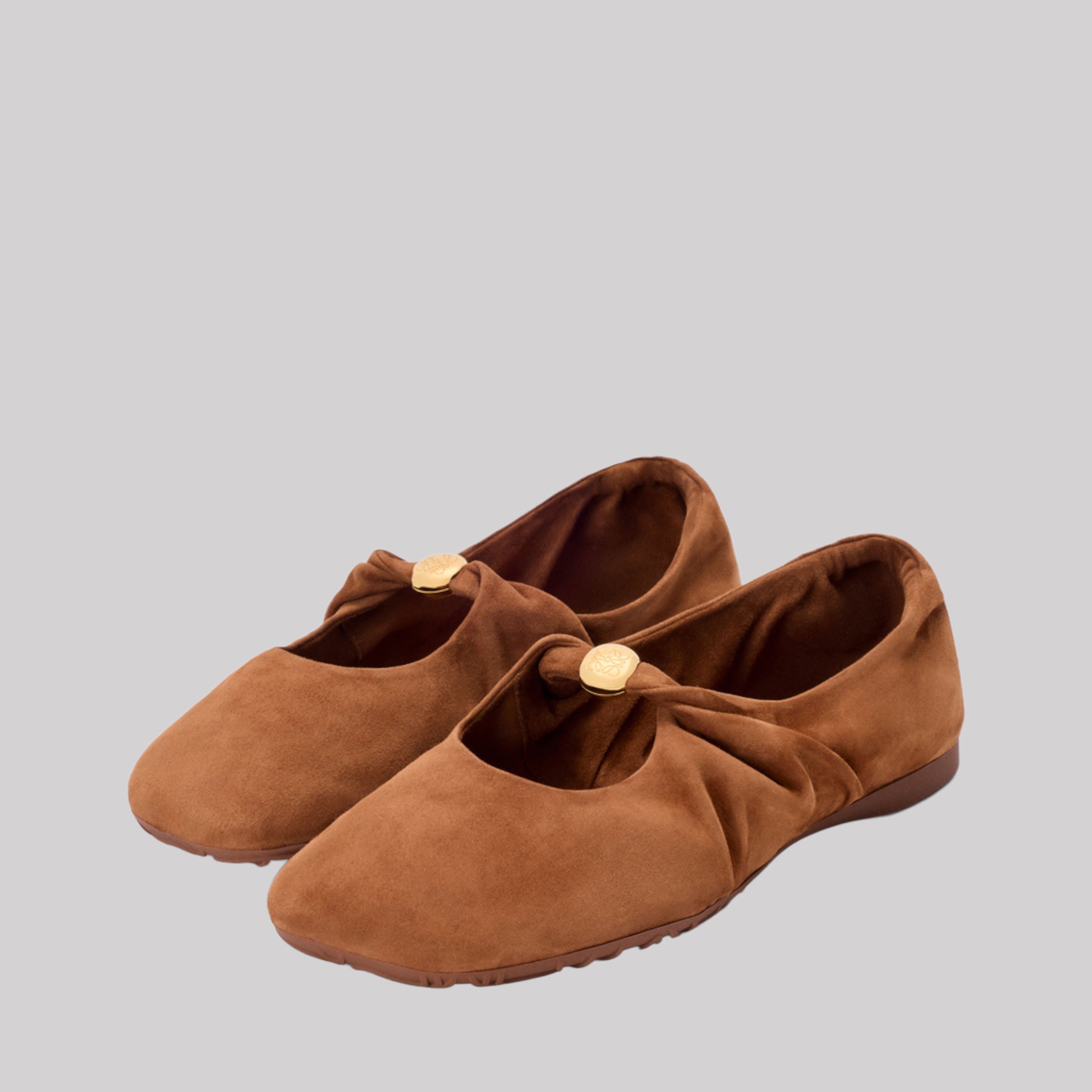 Pebble Soft Ballerina In Suede Goatskin