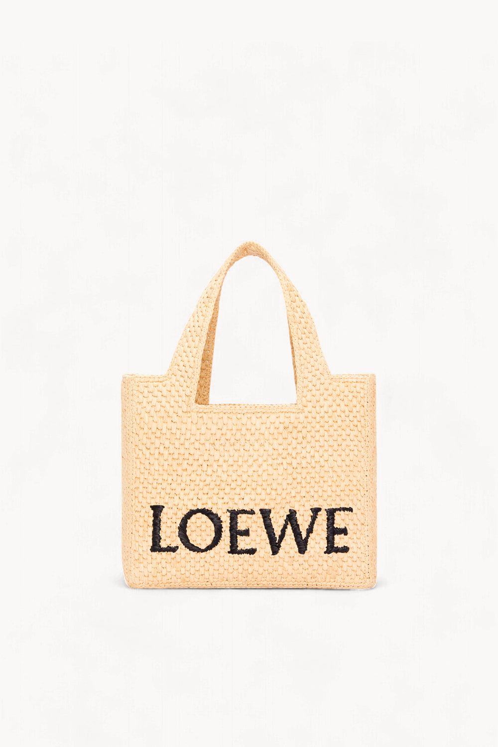 Small LOEWE Font tote in raffia