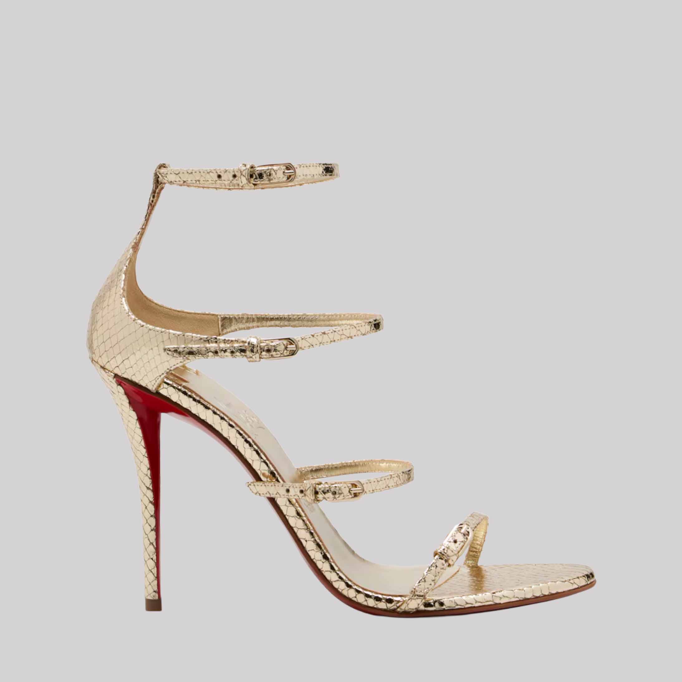 Millenium Snake-Effect Leather Sandals