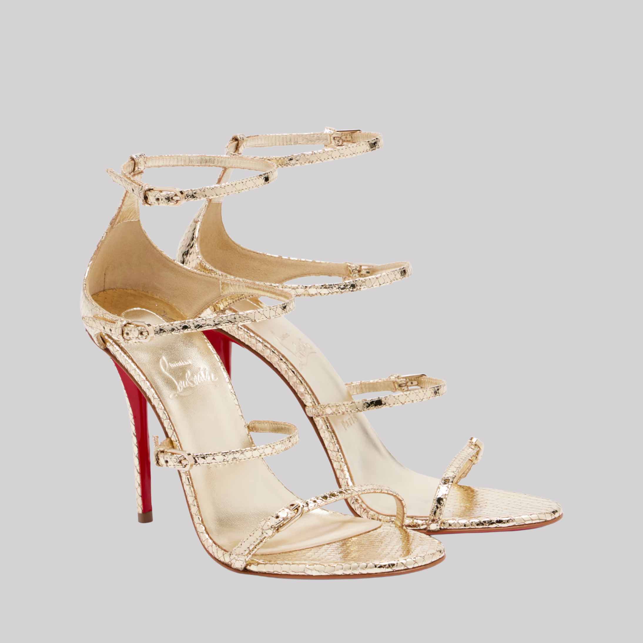 Millenium Snake-Effect Leather Sandals
