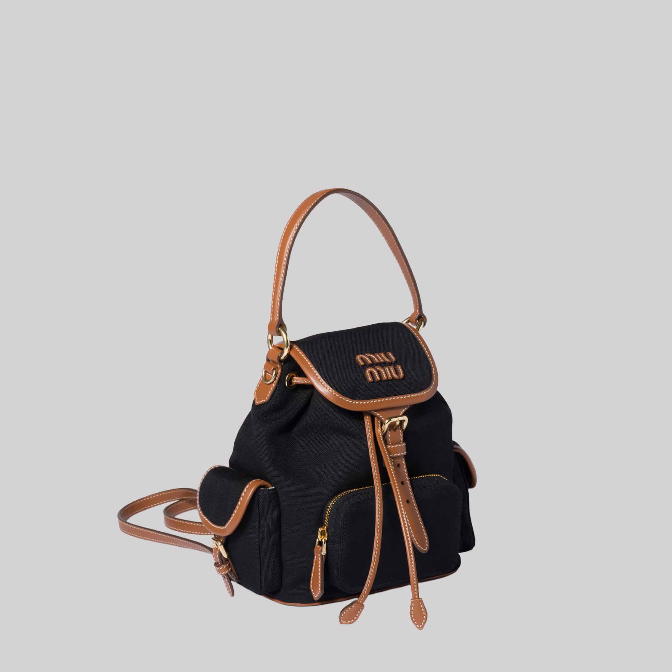 Medium Canvas And Leather Backpack