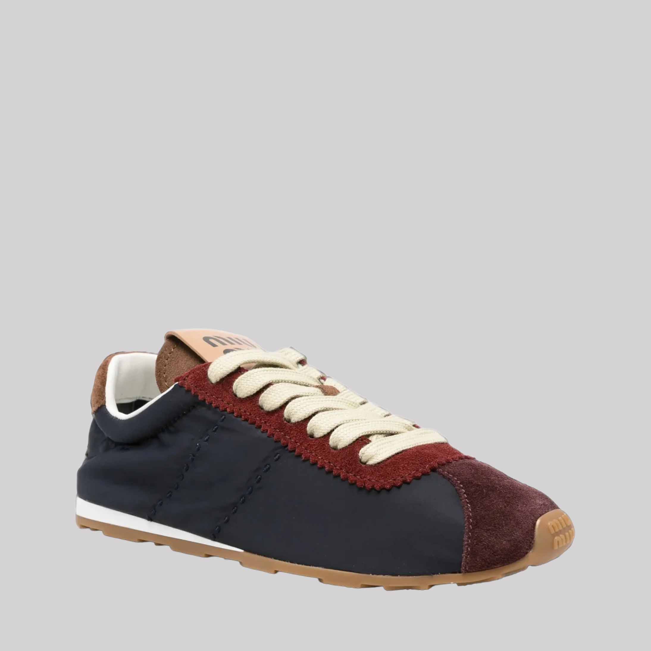 Plume Technical Fabric And Suede Sneakers
