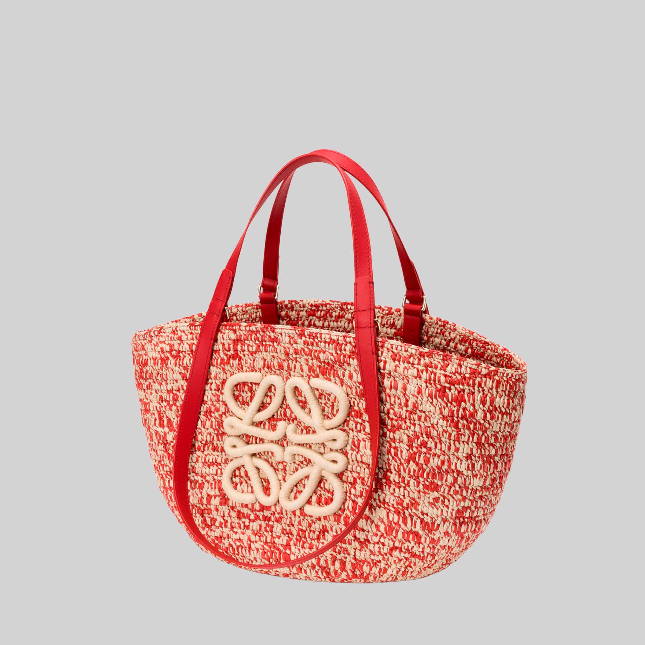 Medium Eclipse Basket In Raffia And Calfskin