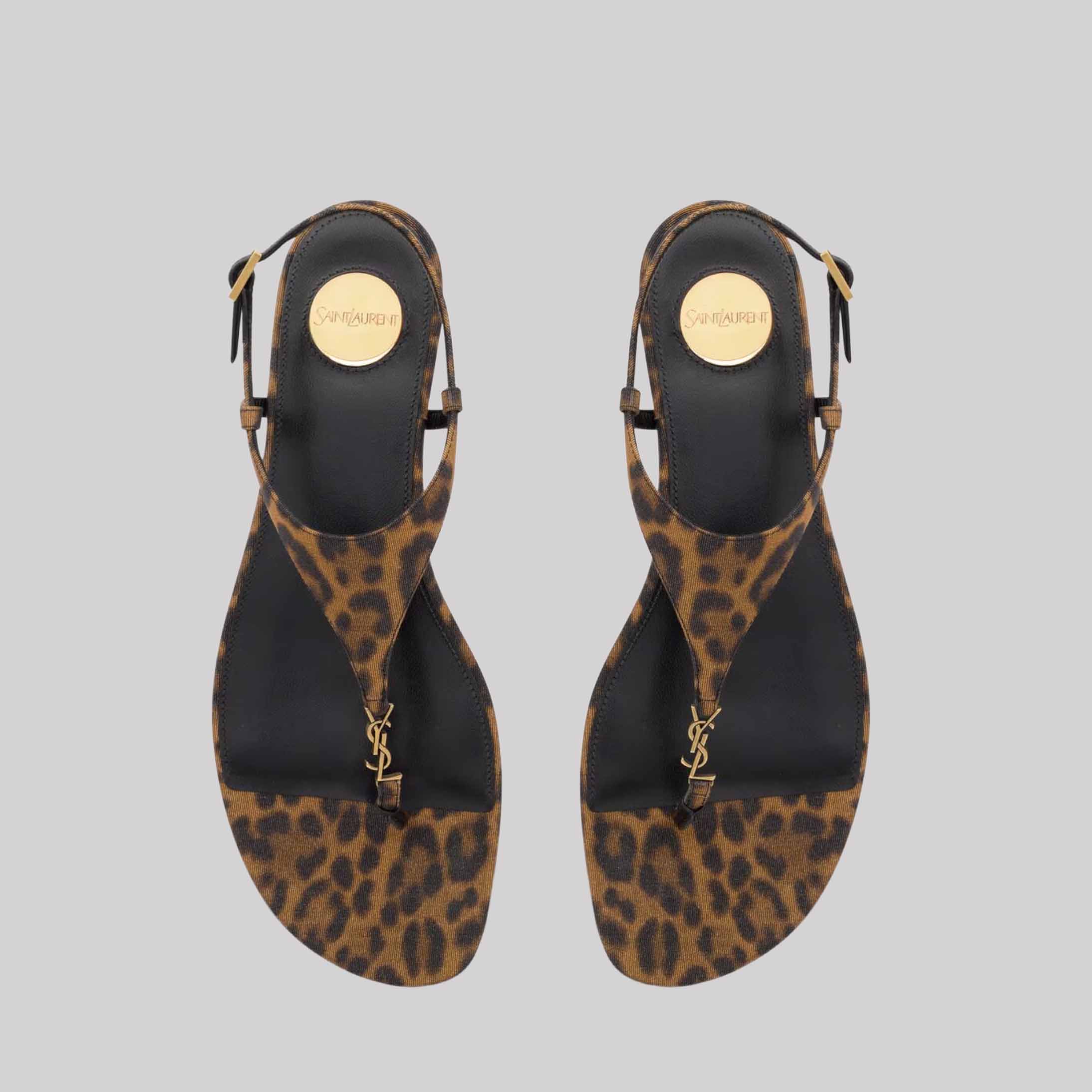 Cassandra Sandals In Leopard Grosgrain