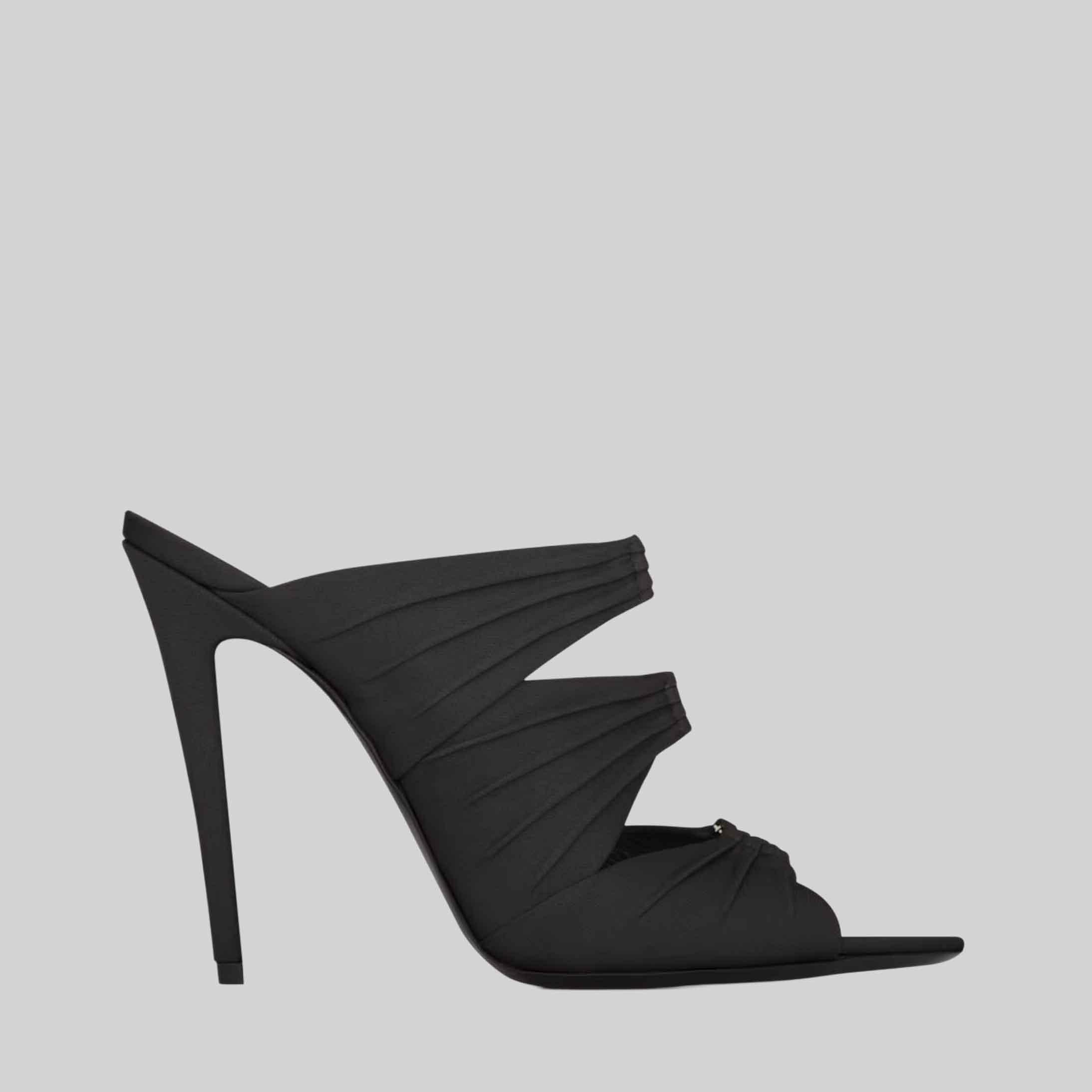 Emilie Mules In Satin Crepe