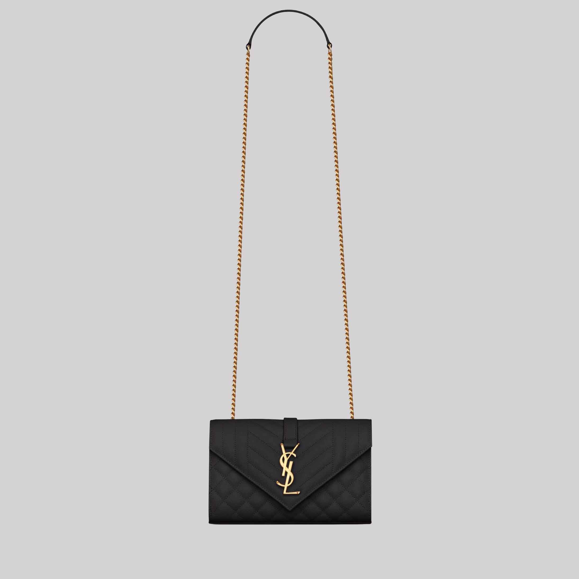Envelope Small In Quilted Grain De Poudre Embossed Leather
