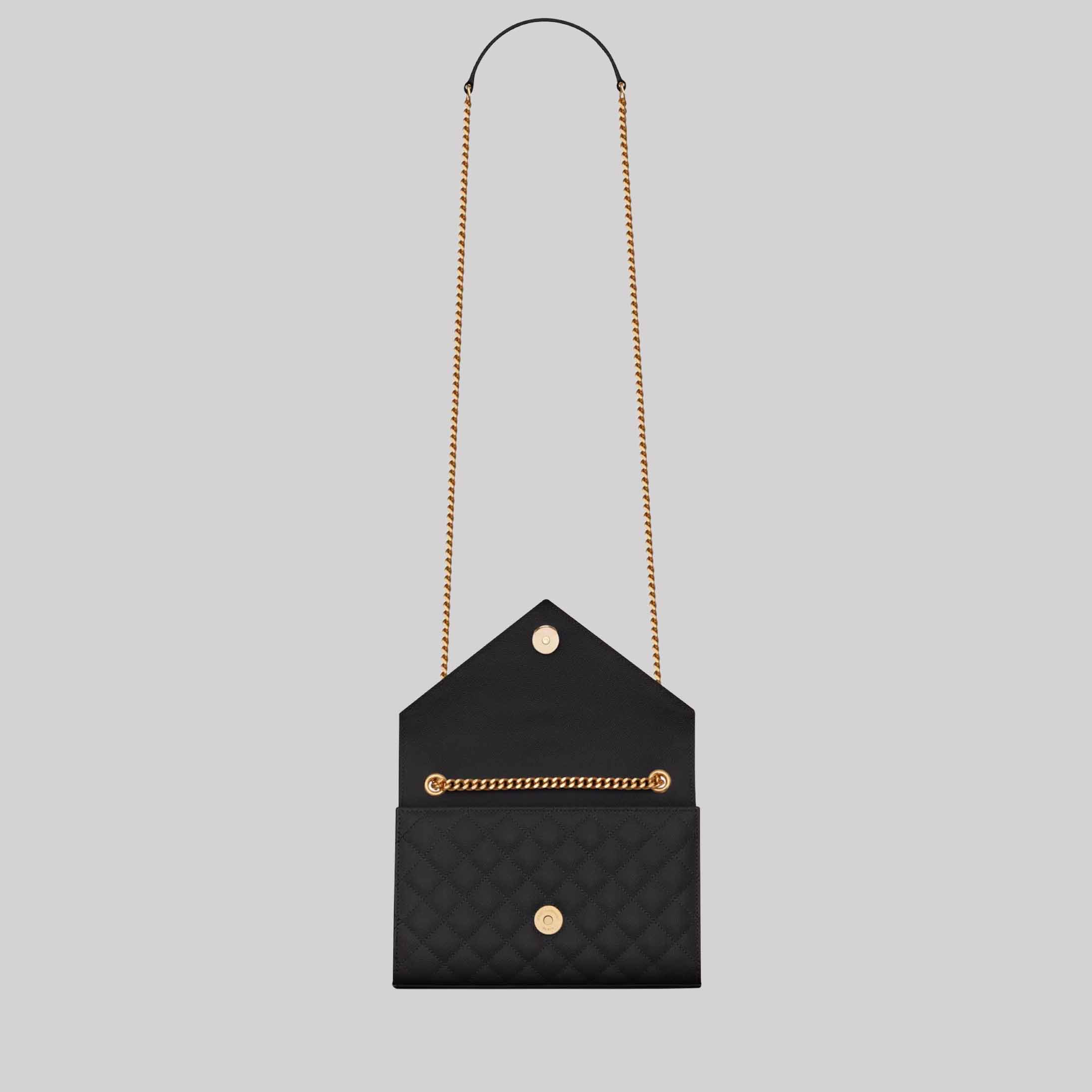 Envelope Small In Quilted Grain De Poudre Embossed Leather