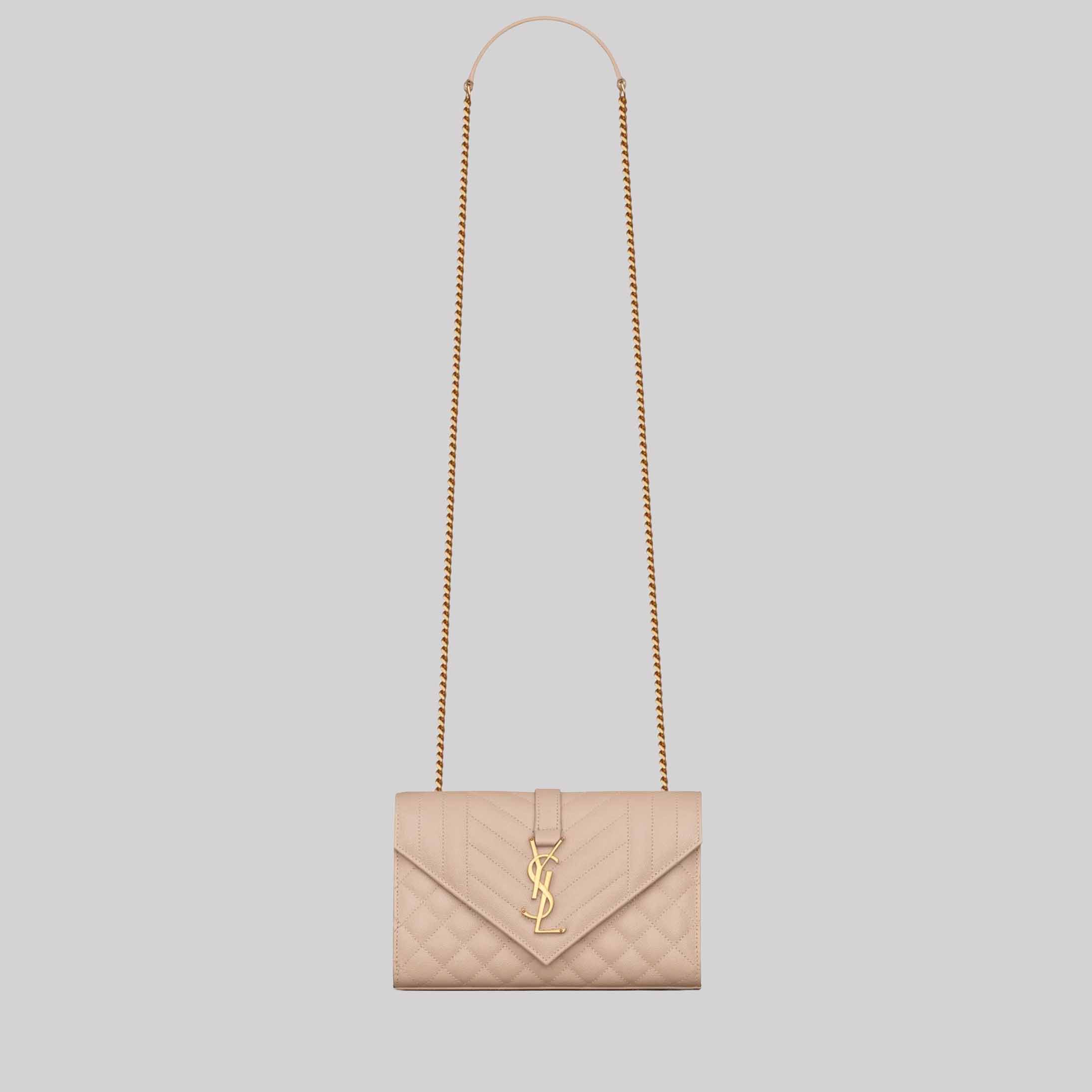 Envelope Small In Quilted Grain De Poudre Embossed Leather