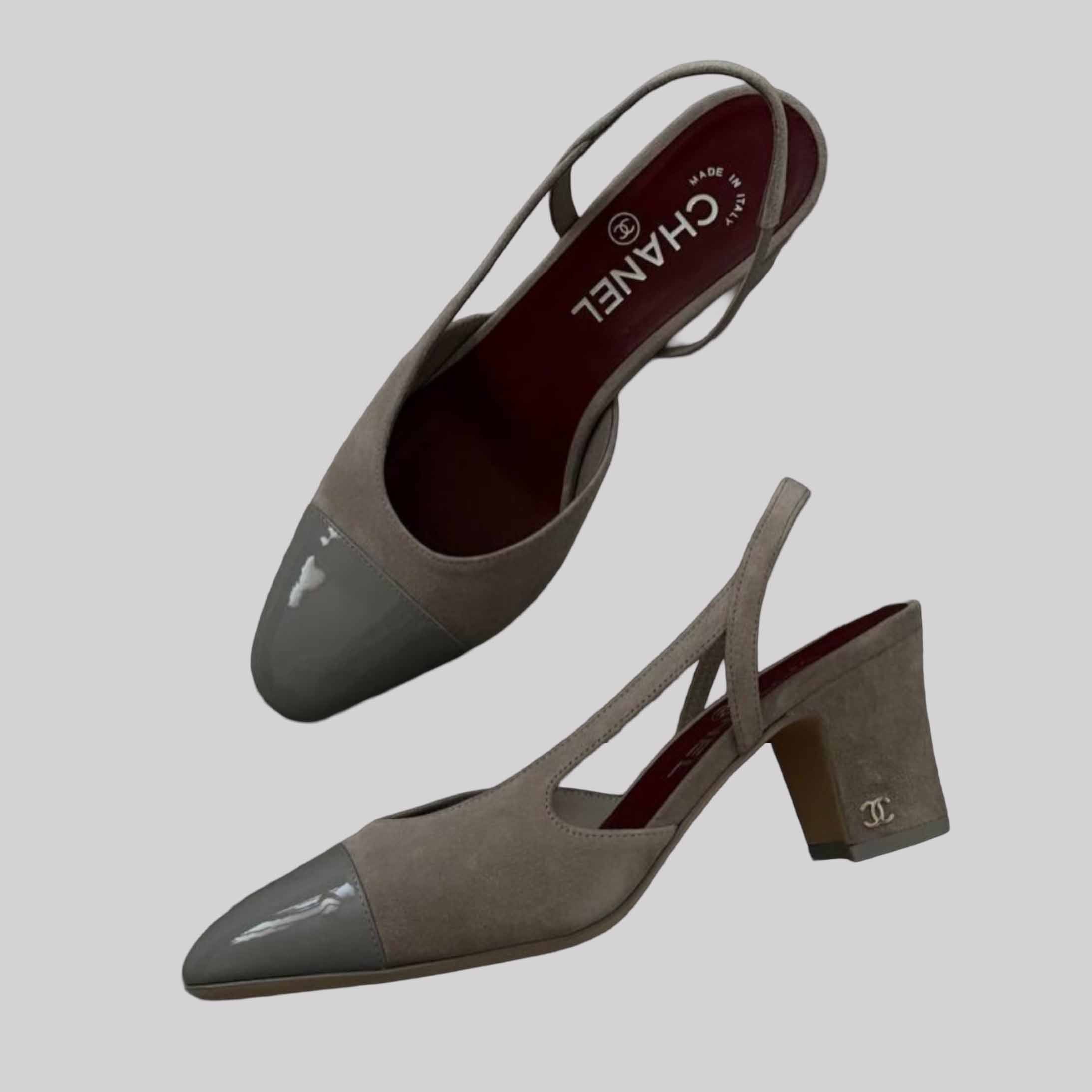 Slingbacks Suede Calfskin & Patent Calfskin