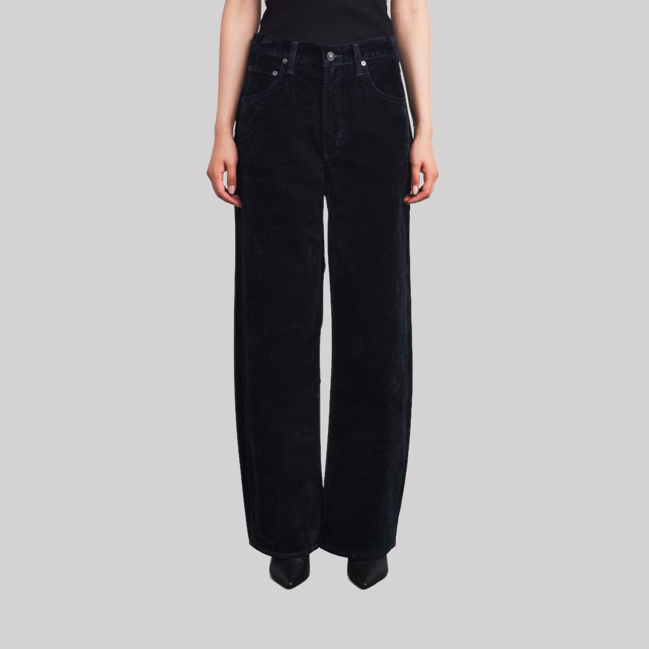 Cotton-Blend Velvet Low Curve Jeans