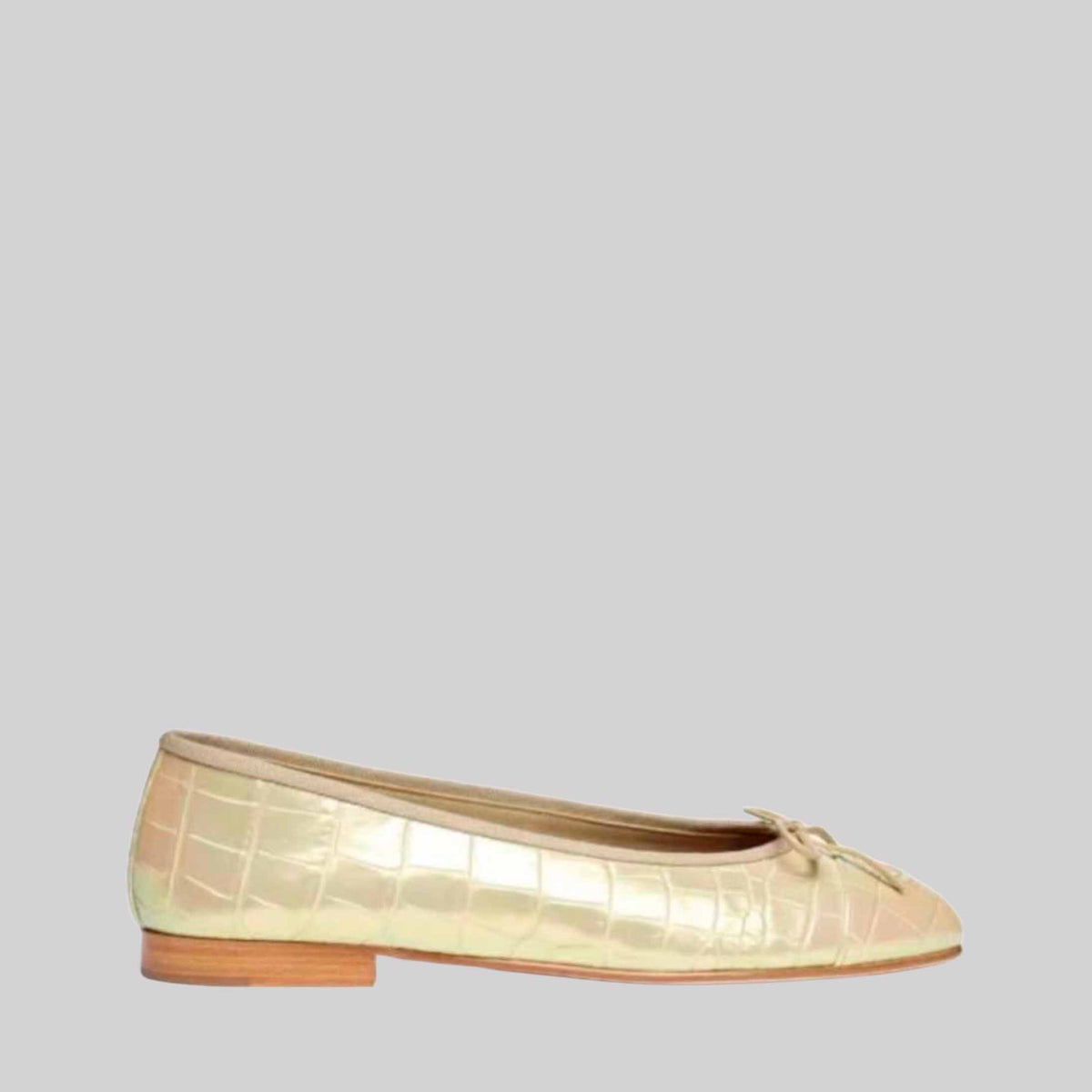 Ballet Flats Crocodile Embossed Calfskin
