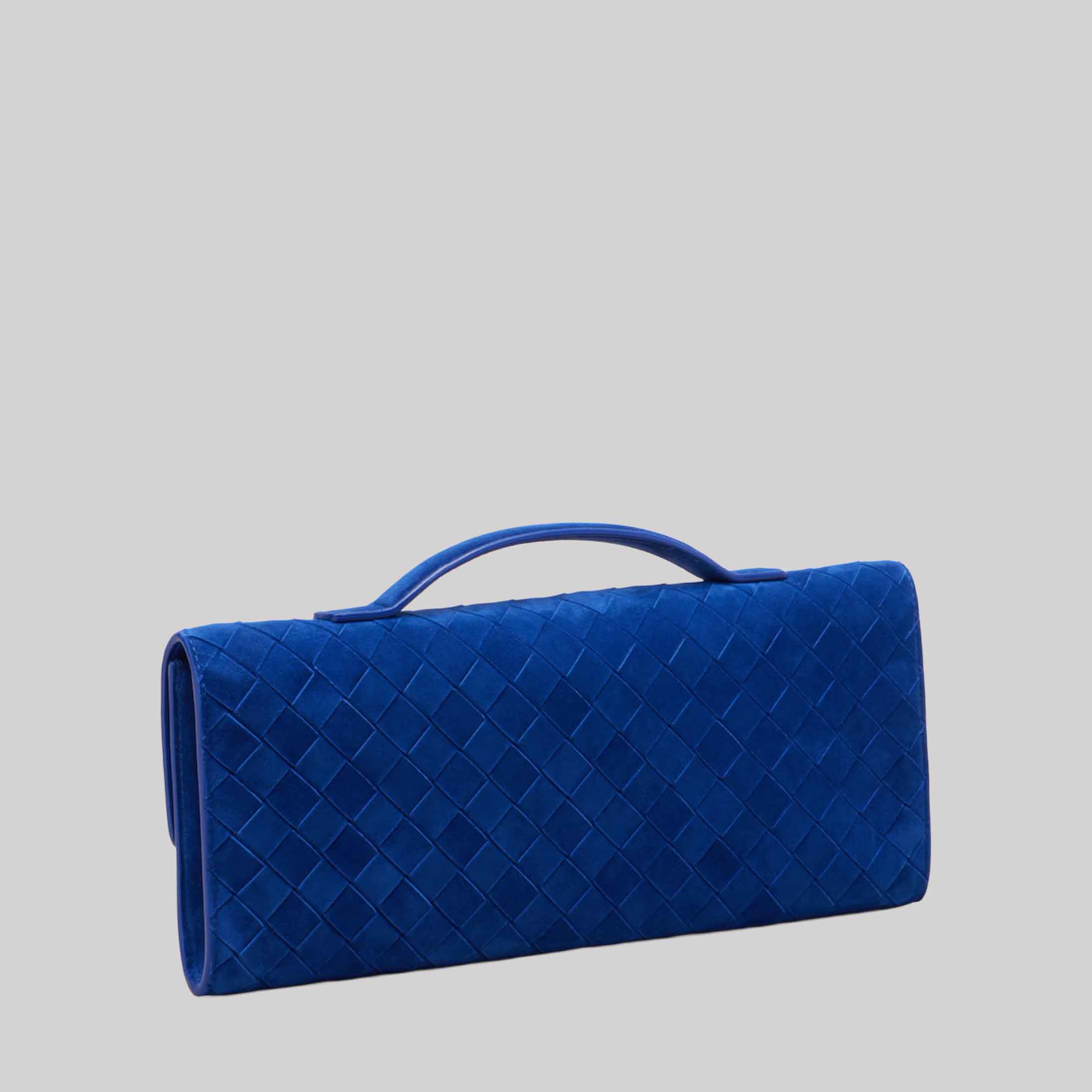 Intrecciato Suede Clutch