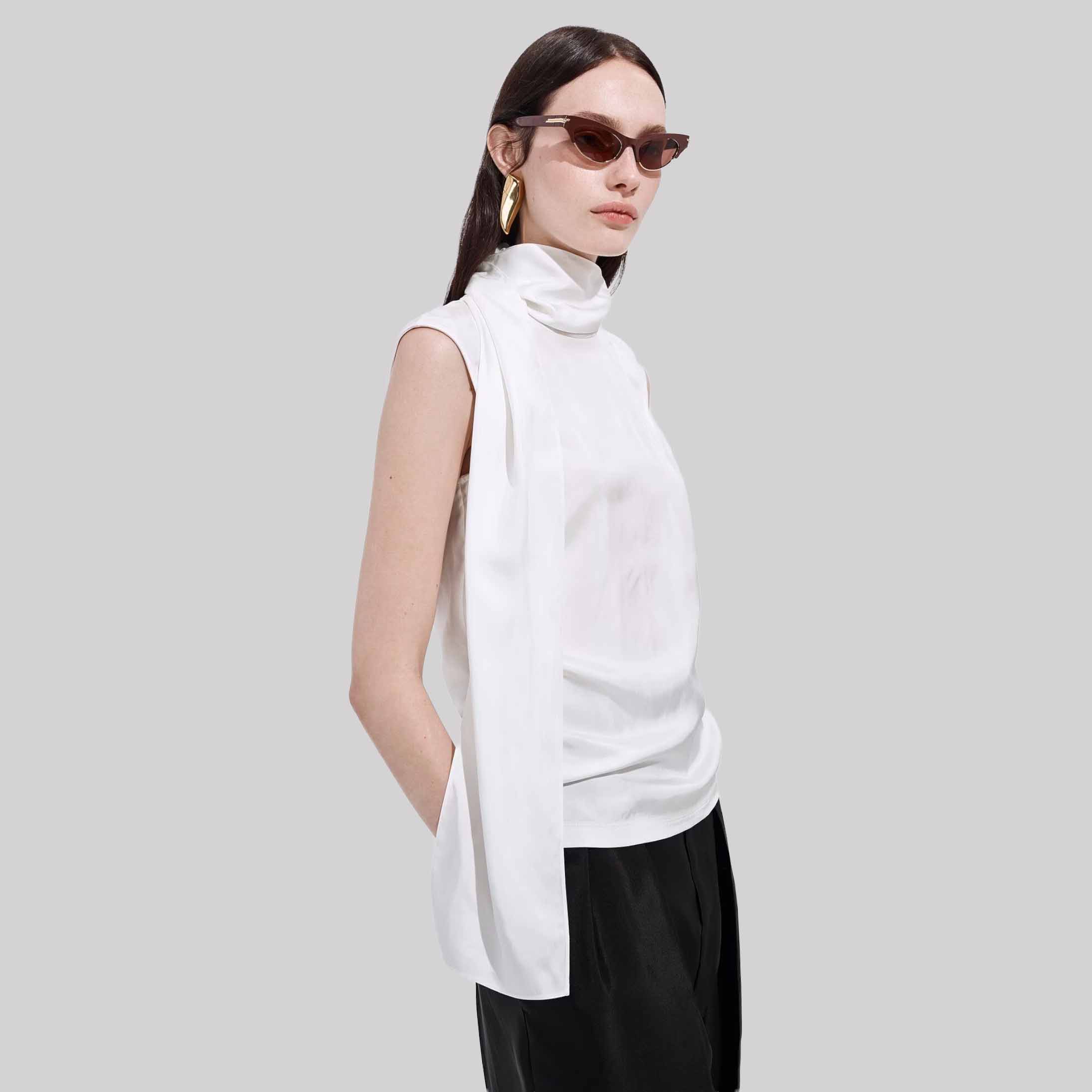 Silk Stretch Satin Top