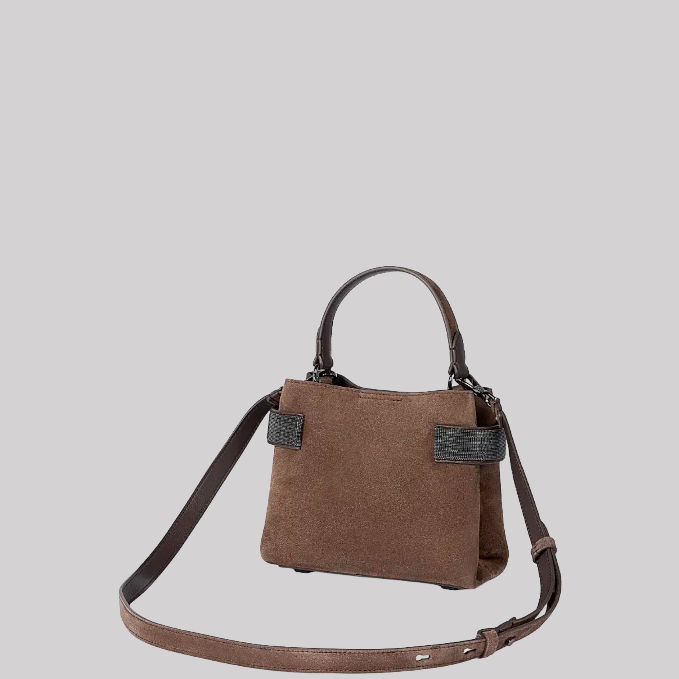 Essence Small Top Handle Bag in Suede