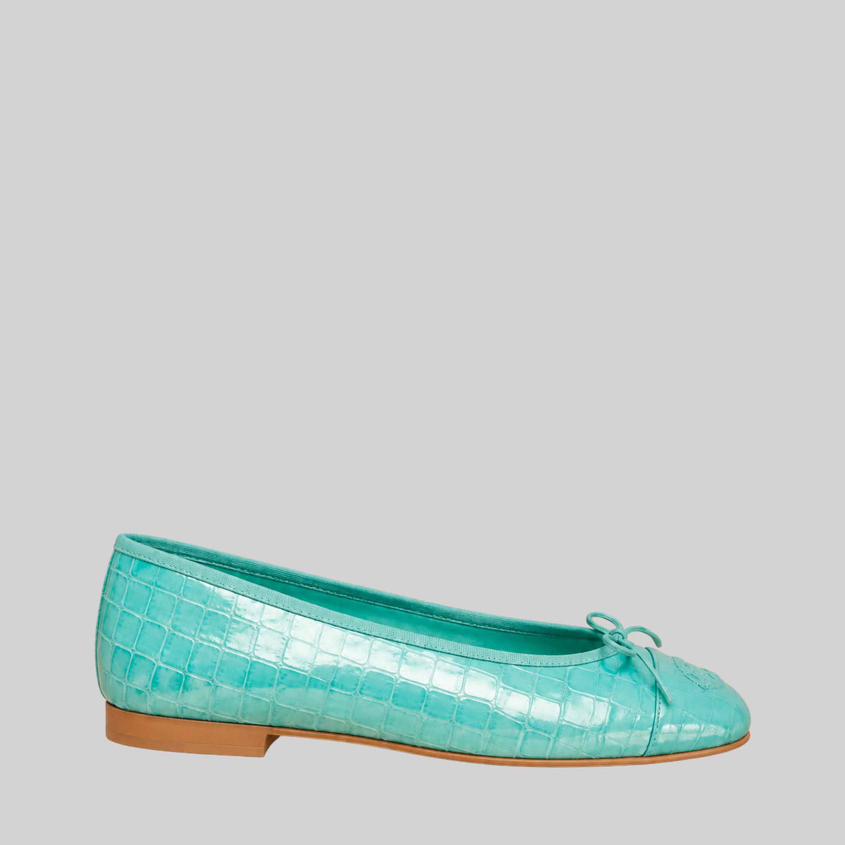 Ballet Flats Crocodile Embossed Calfskin
