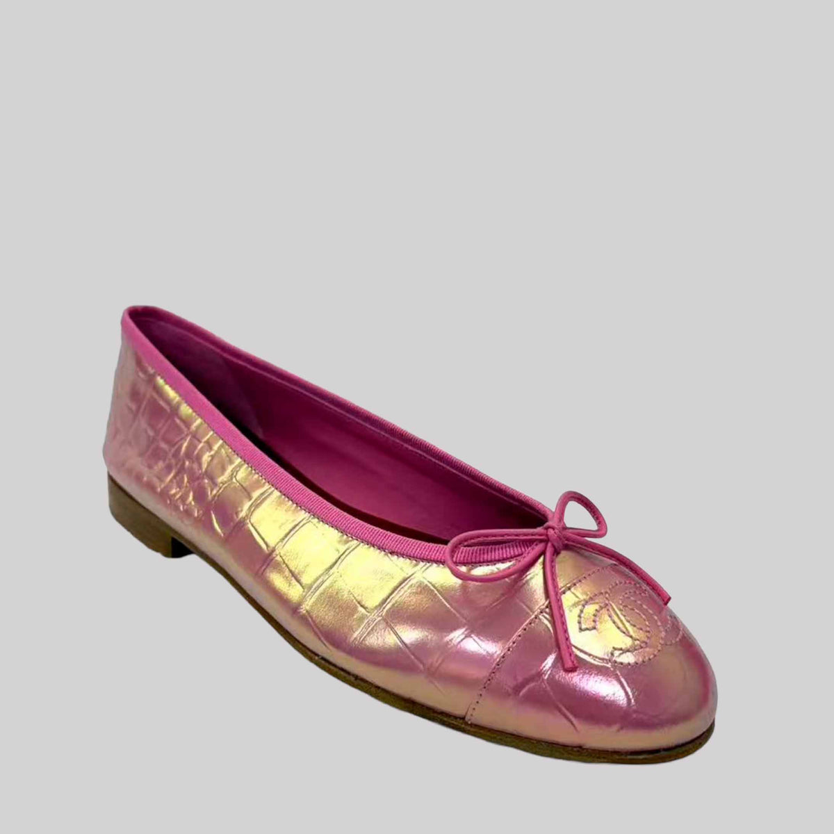 Ballet Flats Crocodile Embossed Calfskin