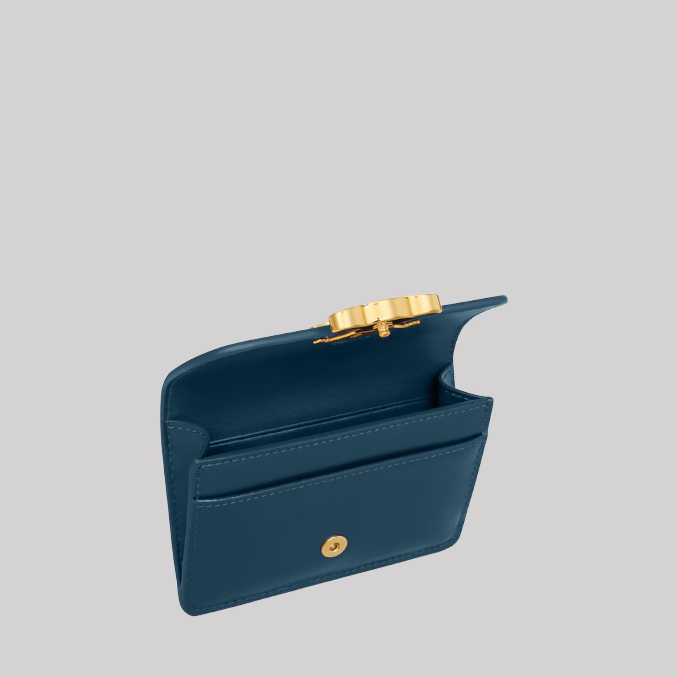 Card Holder With Flap Triomphe In Shiny Calfskin
