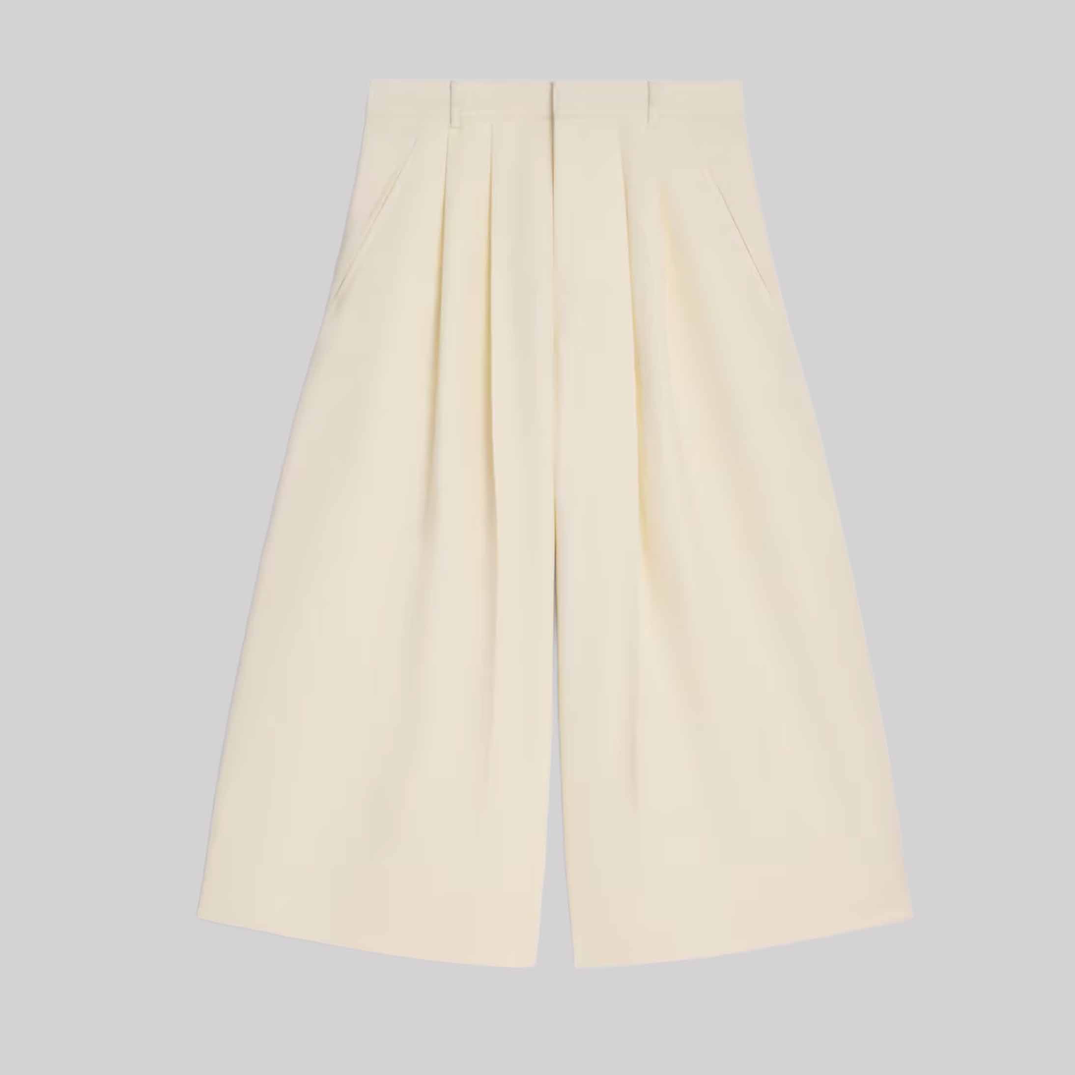 Montauk Cropped Trousers In Diagonal Wool