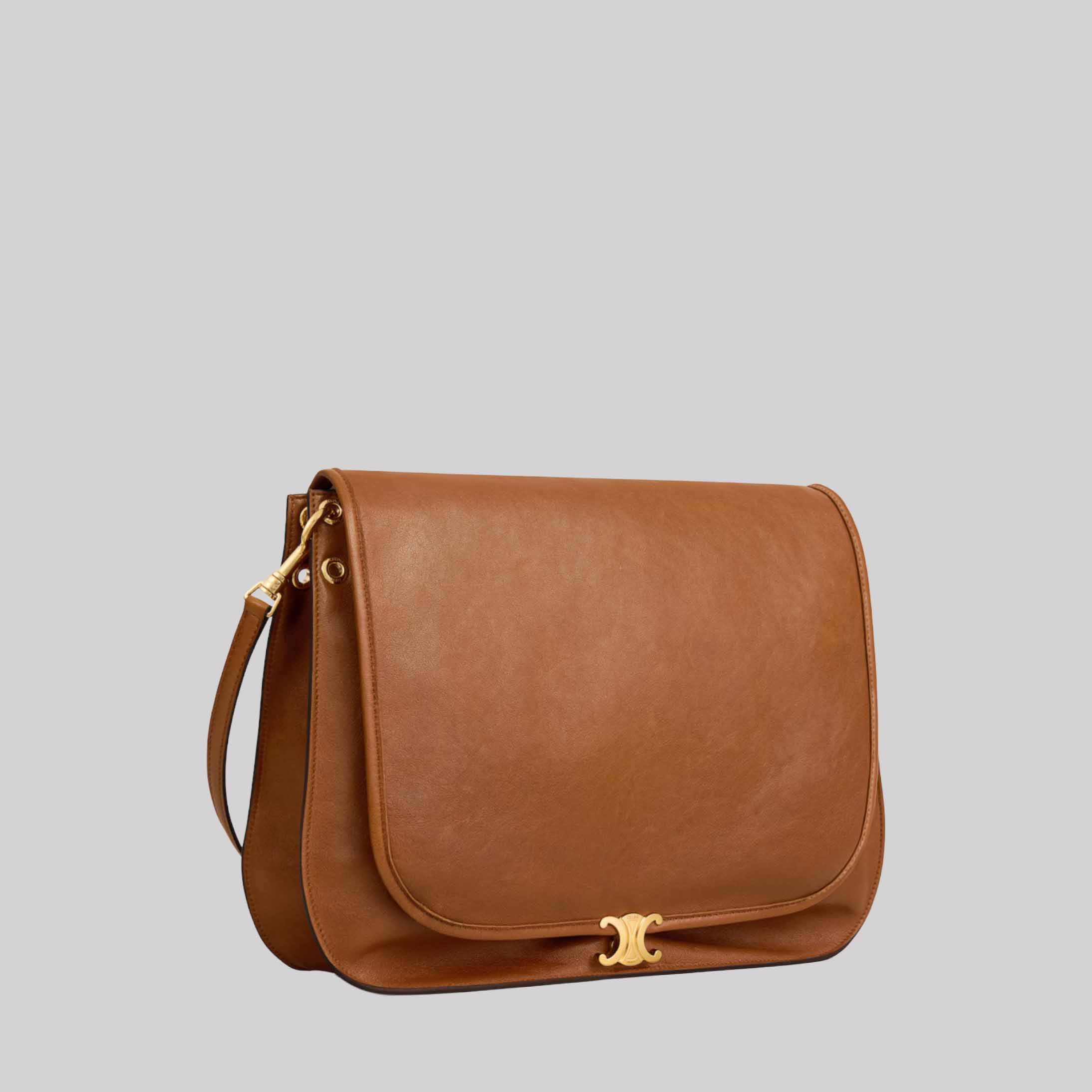 Soft Triomphe Besace In Supple Shiny Lambskin