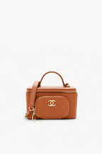 Caviar Quilted Top Handle Pocket Vanity Case
