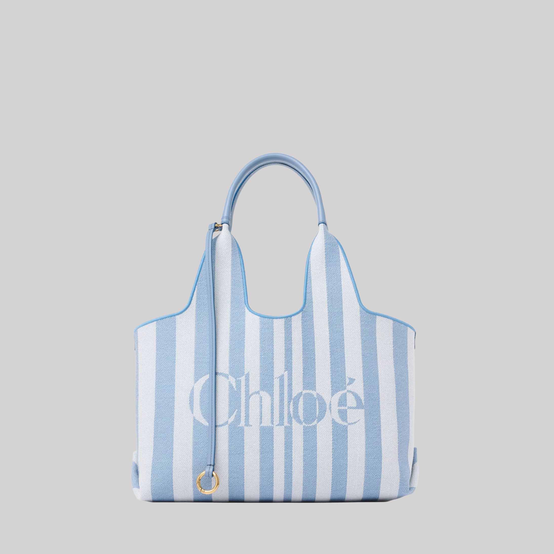Chloé Stripy East-West Tote Bag In Jacquard